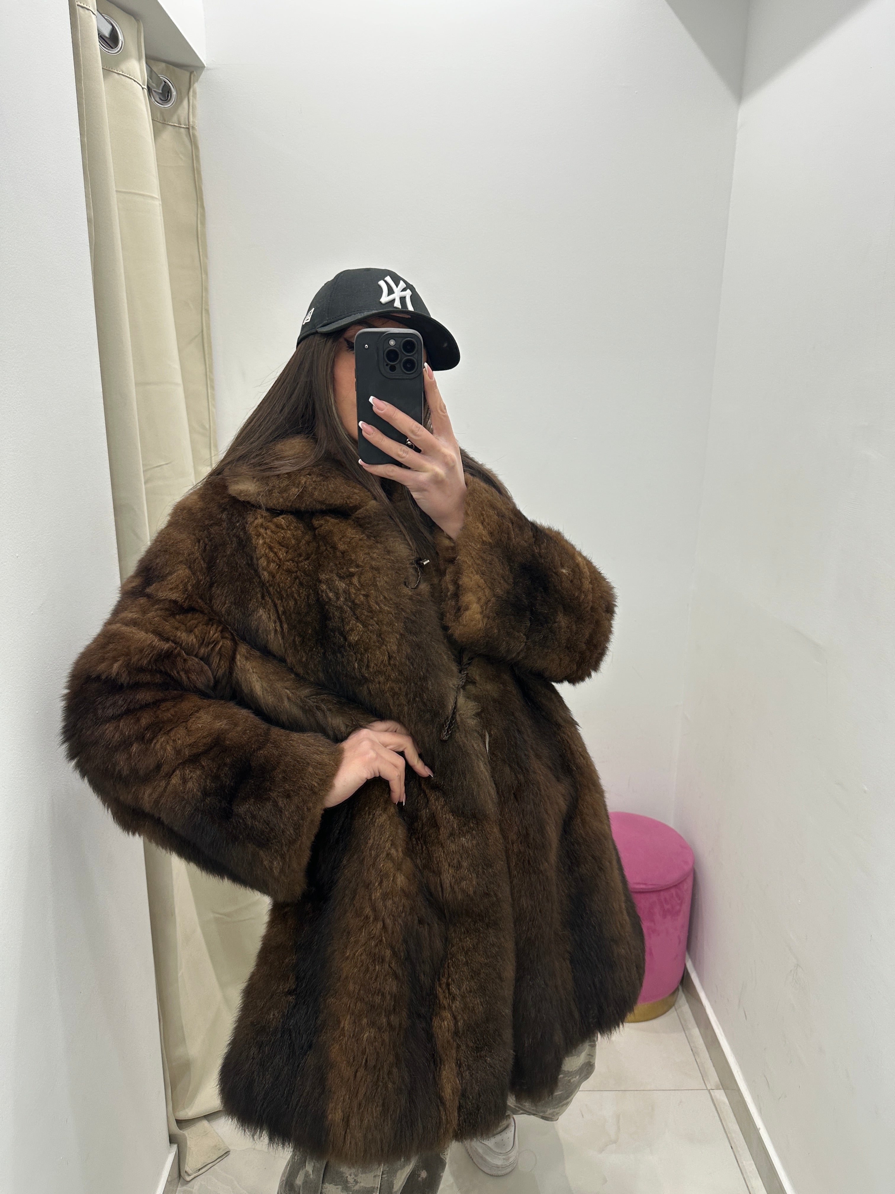 Pelliccia vera vintage bicolor