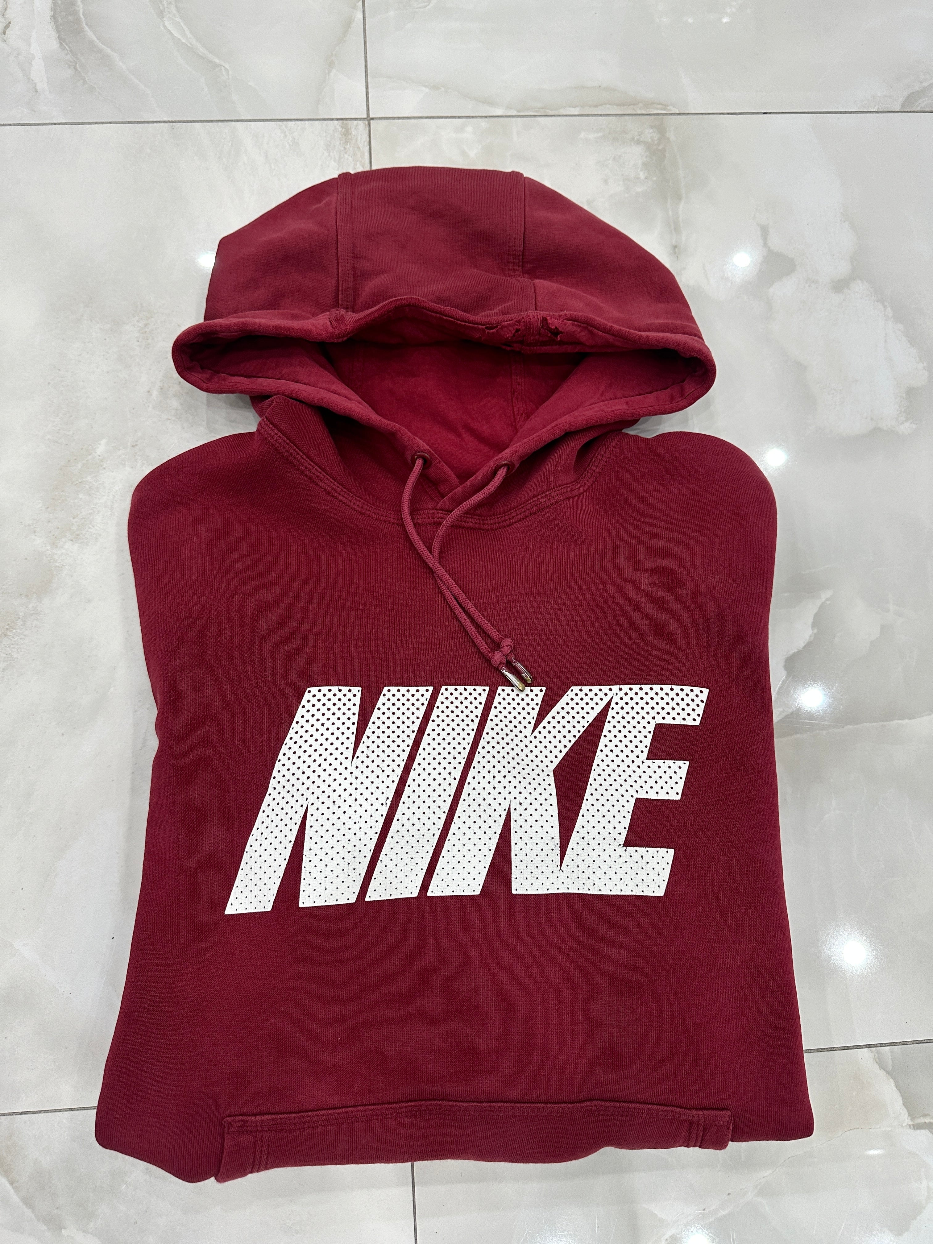 Felpa vintage bordò con cappuccio