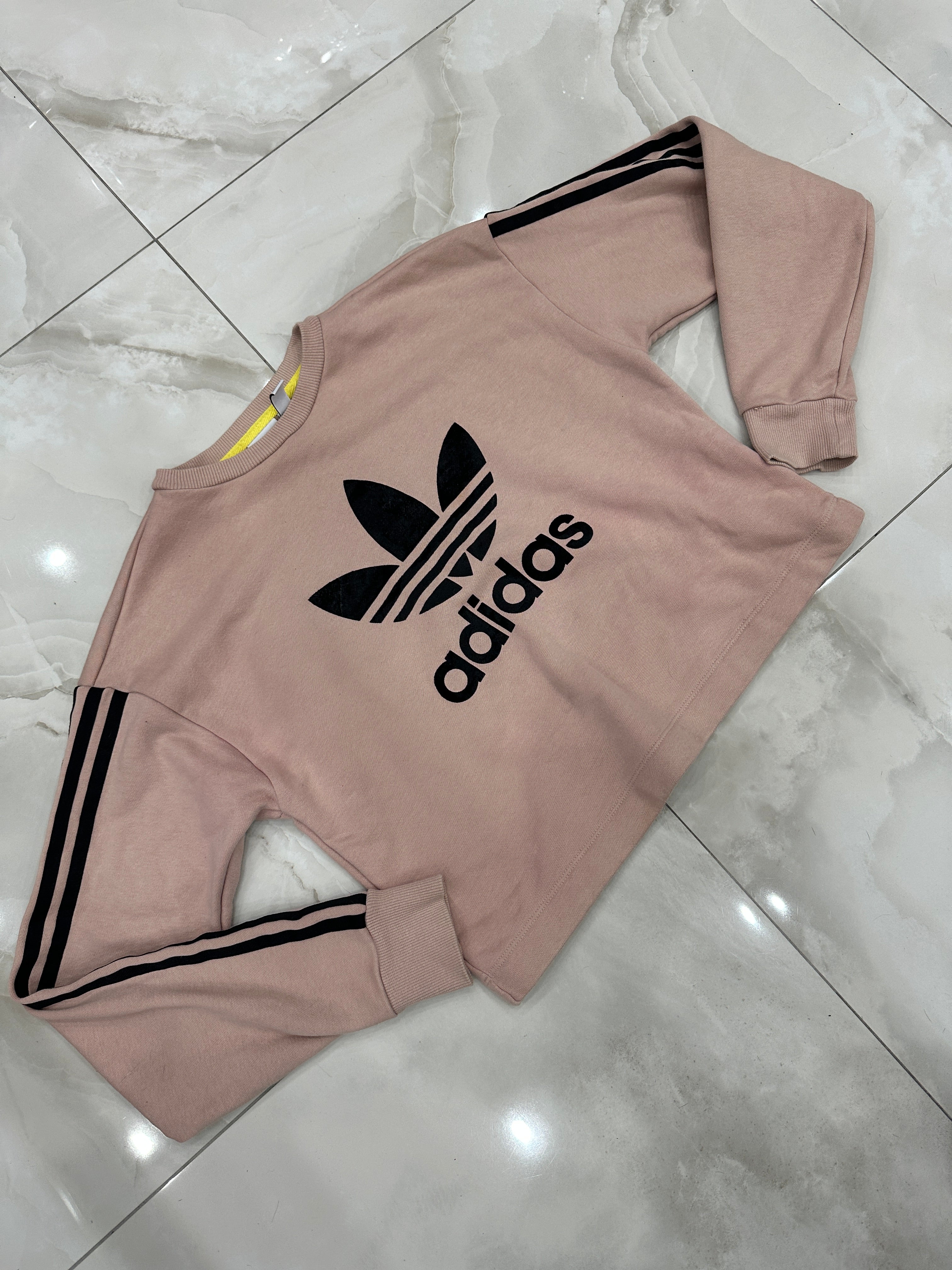 Felpa vintage rosa cipria crop
