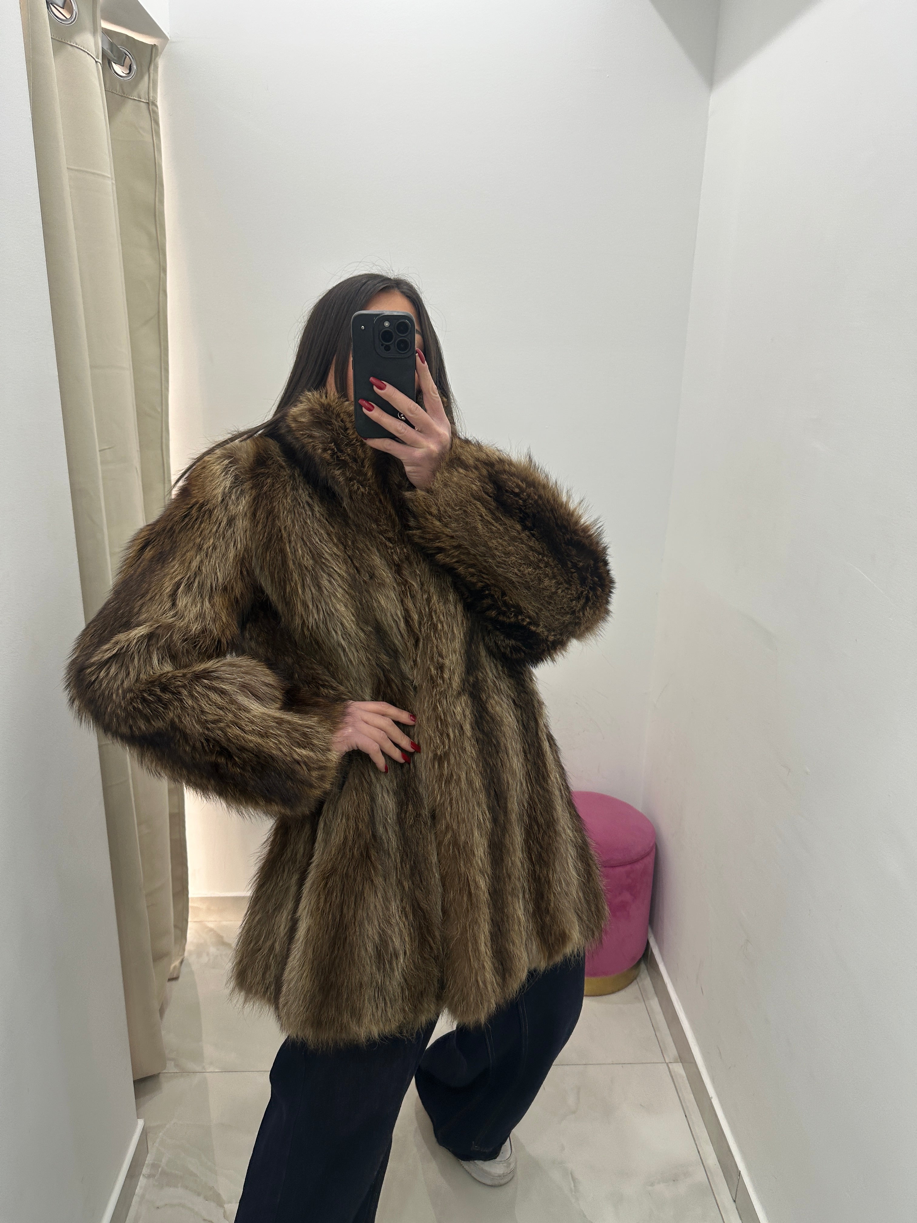 Pelliccia vera vintage di marmot