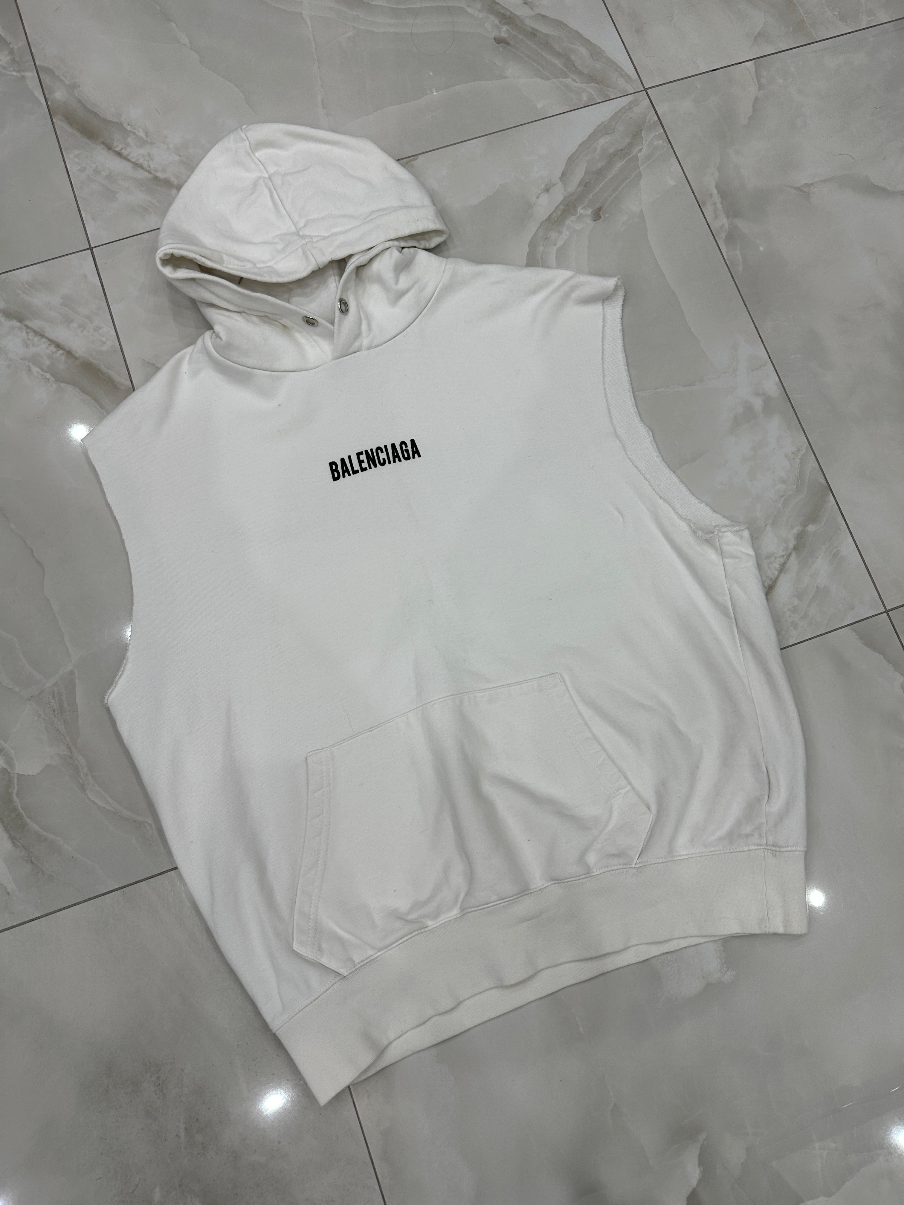 Smanicato di felpa vintage firmato bianco