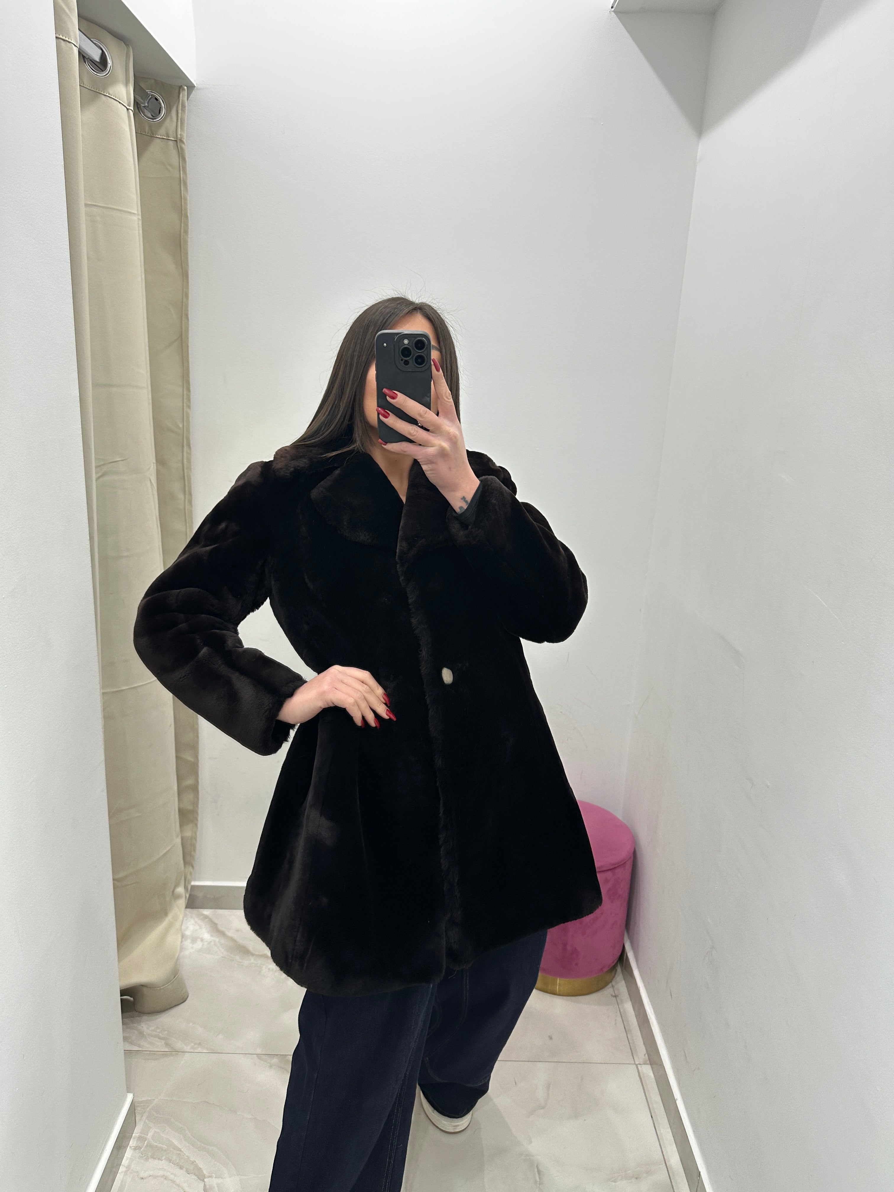 Pelliccia vera vintage nera