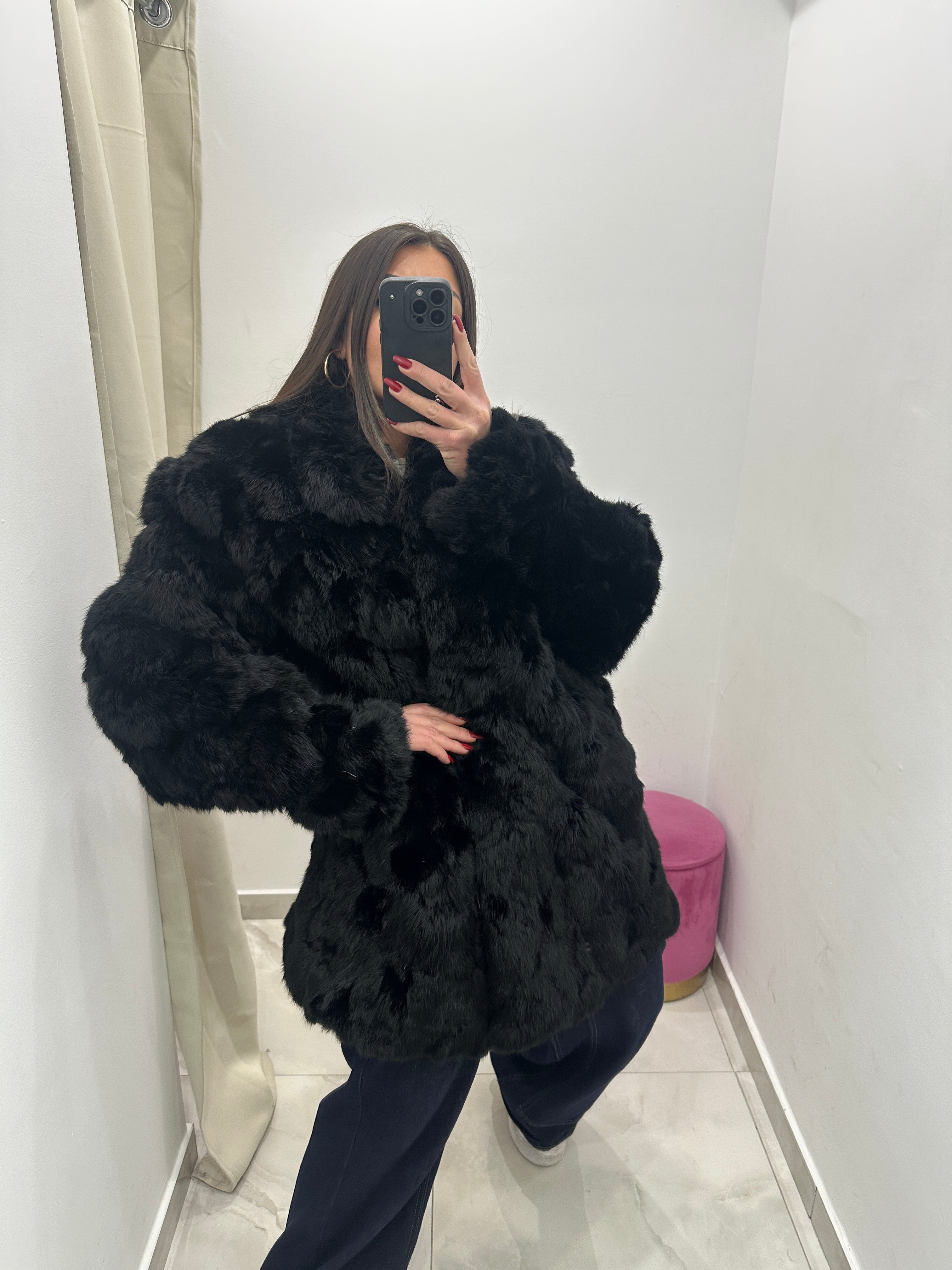 Pelliccia vera vintage nera