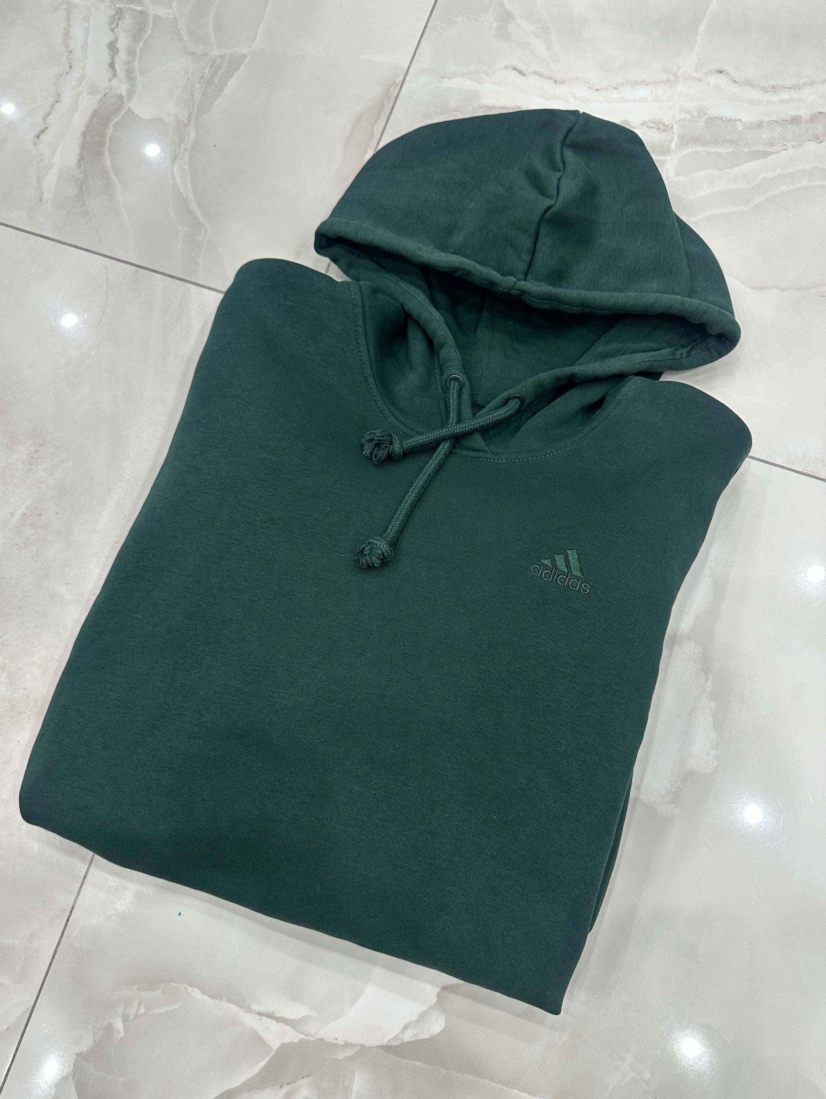 Felpa vintage verde con cappuccio