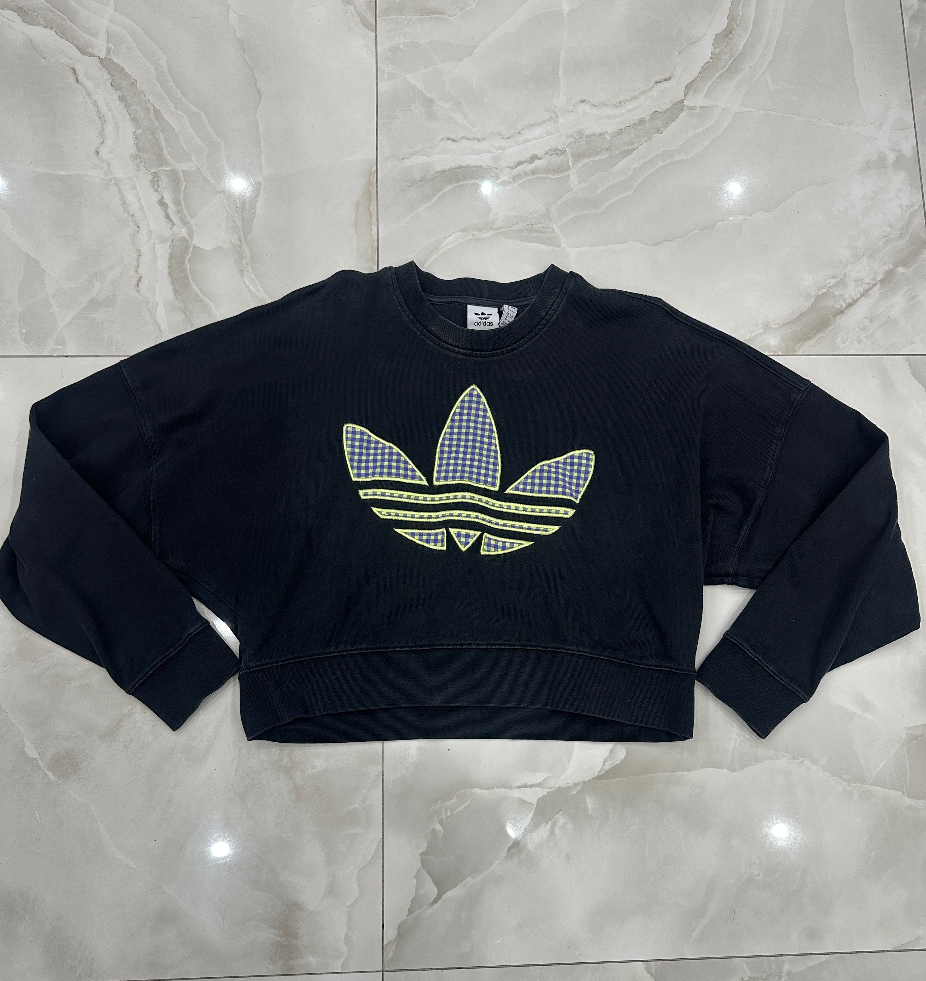 Felpa vintage crop nera