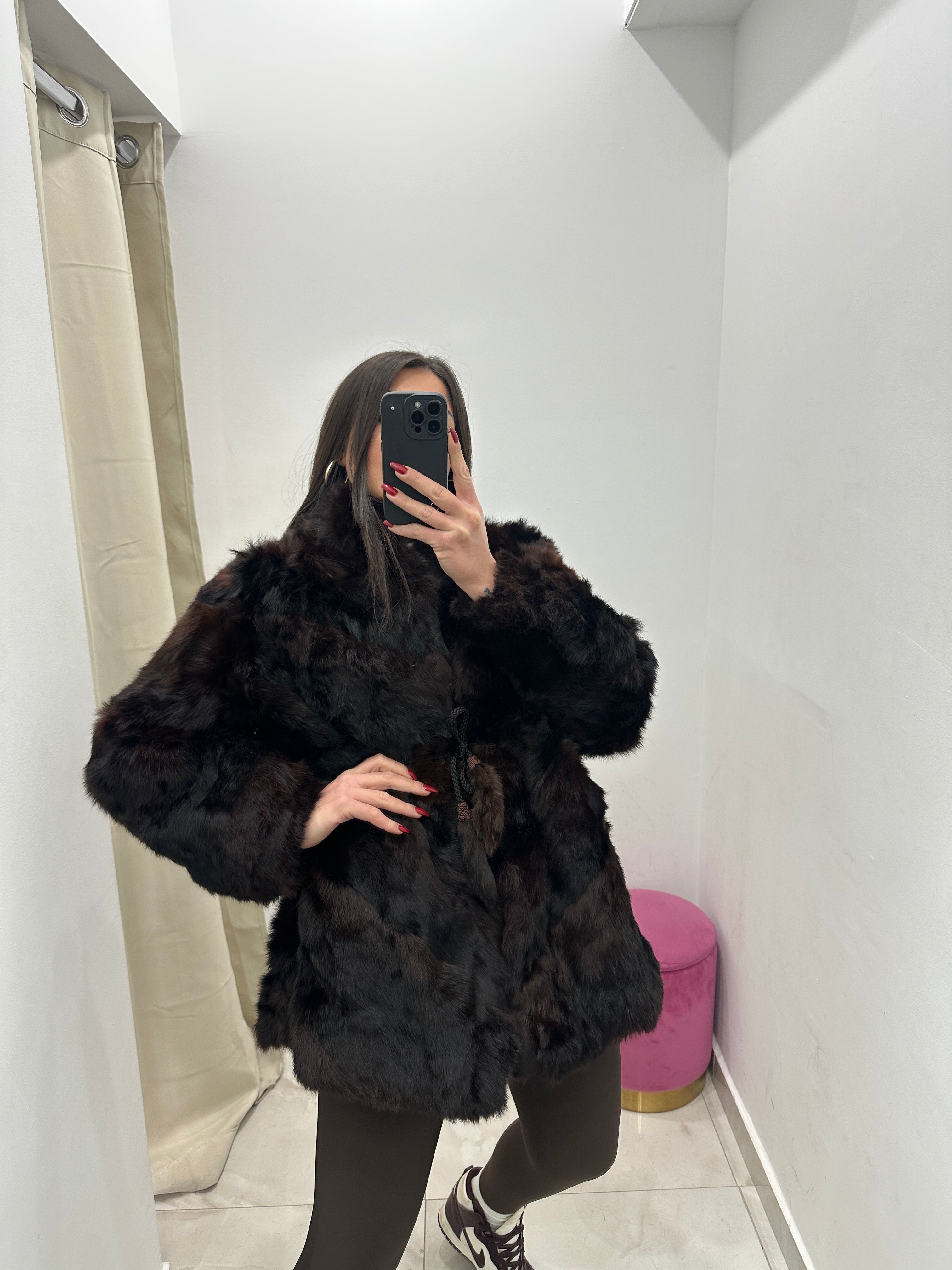 Pelliccia vera vintage marrone