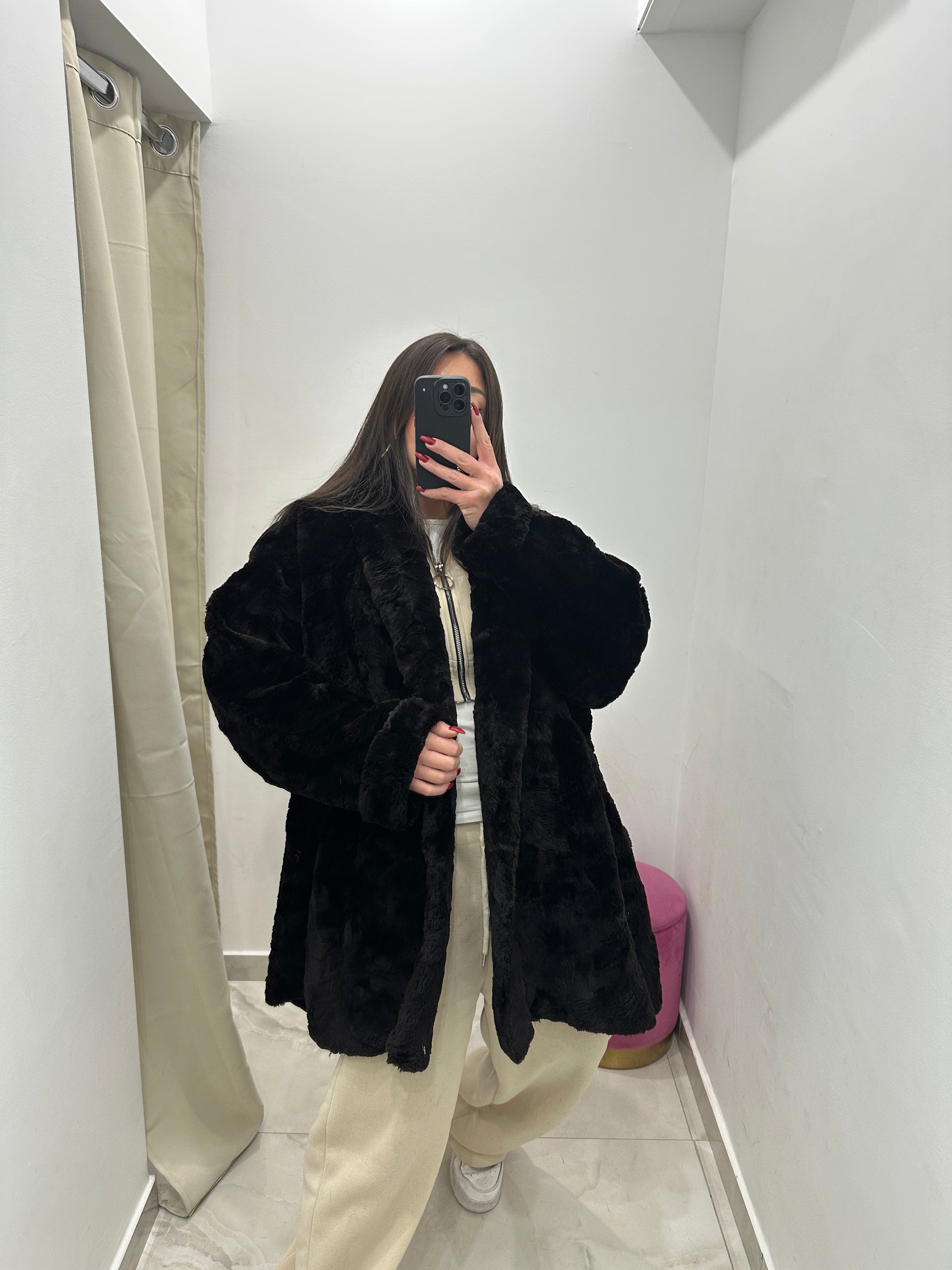 Pelliccia vera vintage marrone scuro