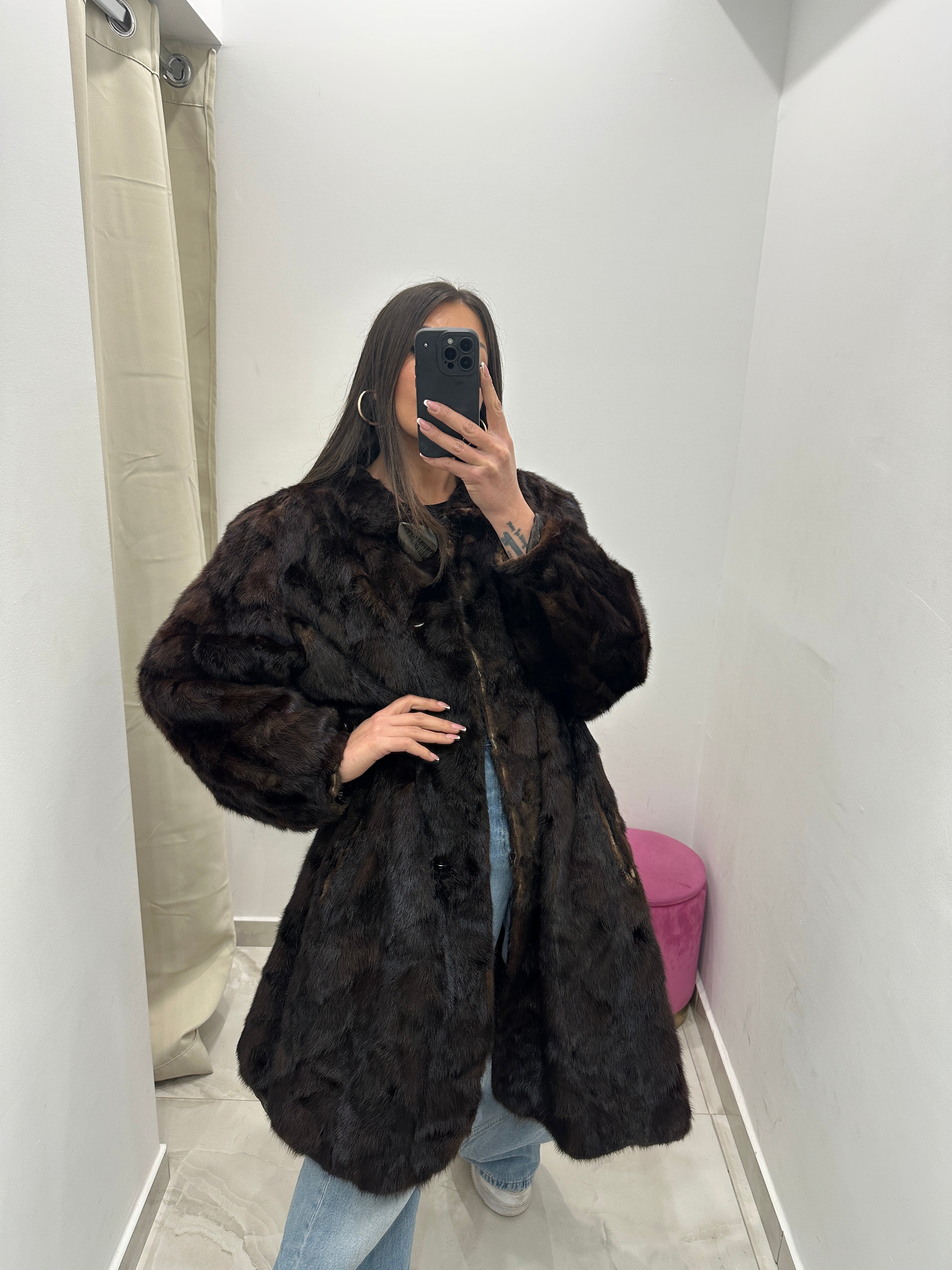 Pelliccia vera vintage marrone