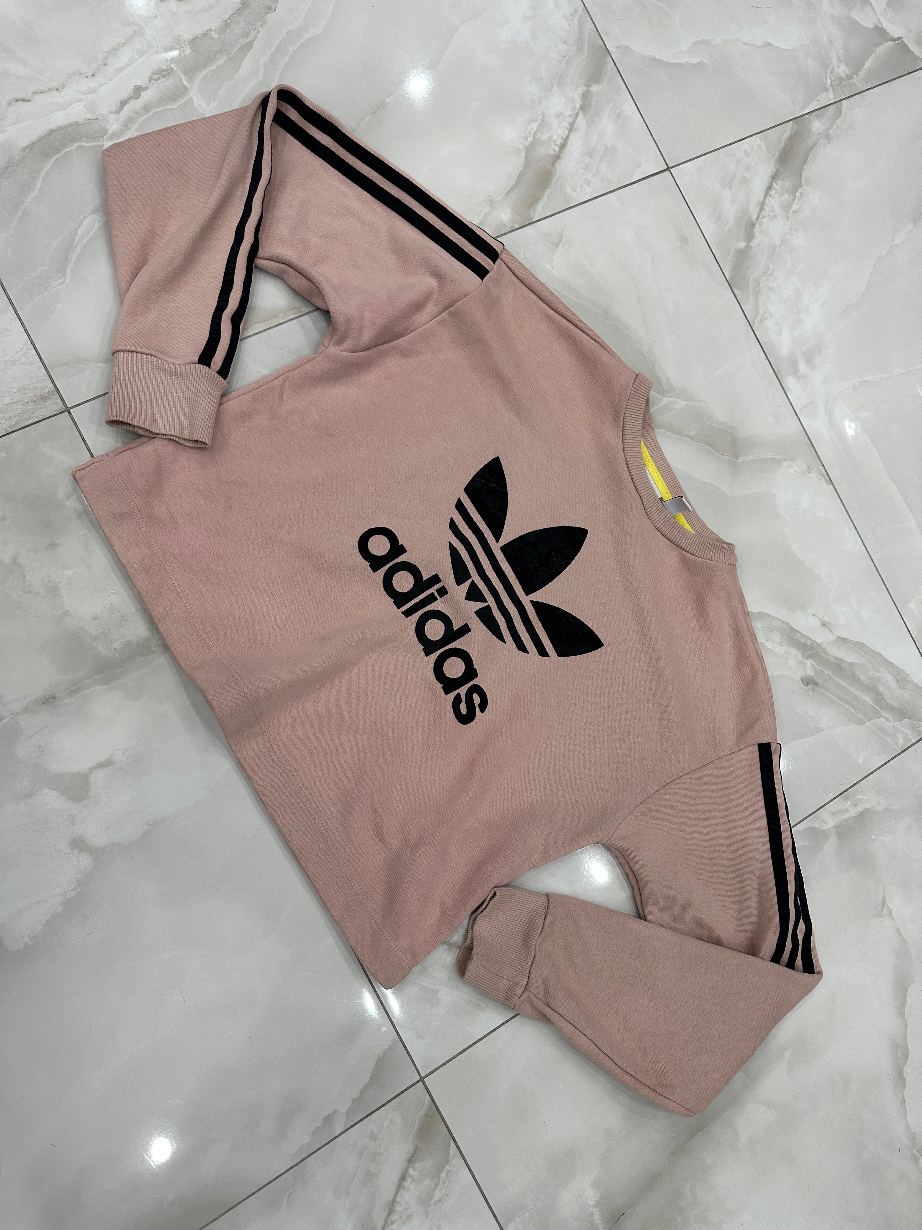 Felpa vintage rosa cipria crop
