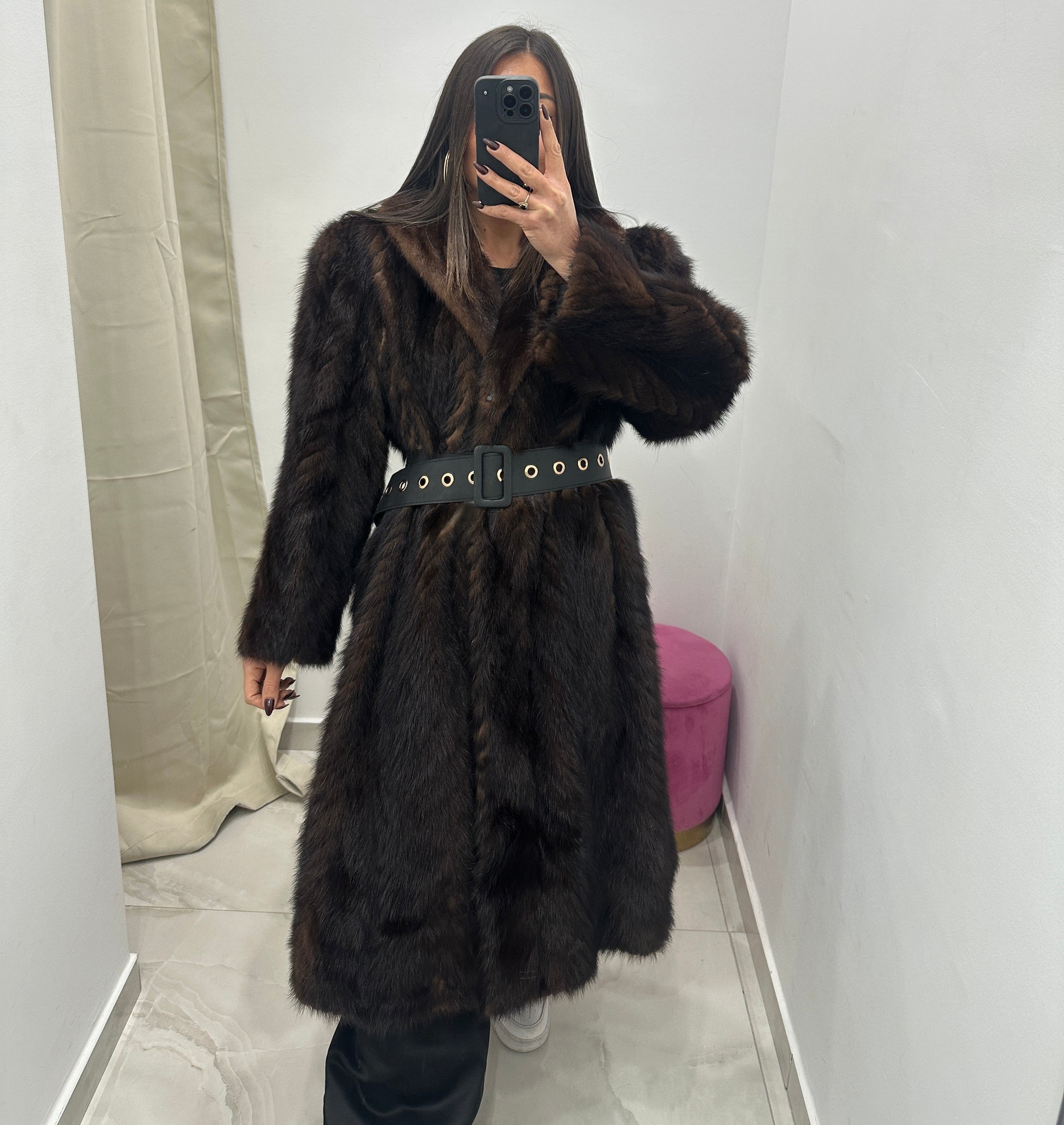 Pelliccia visone vera vintage marrone