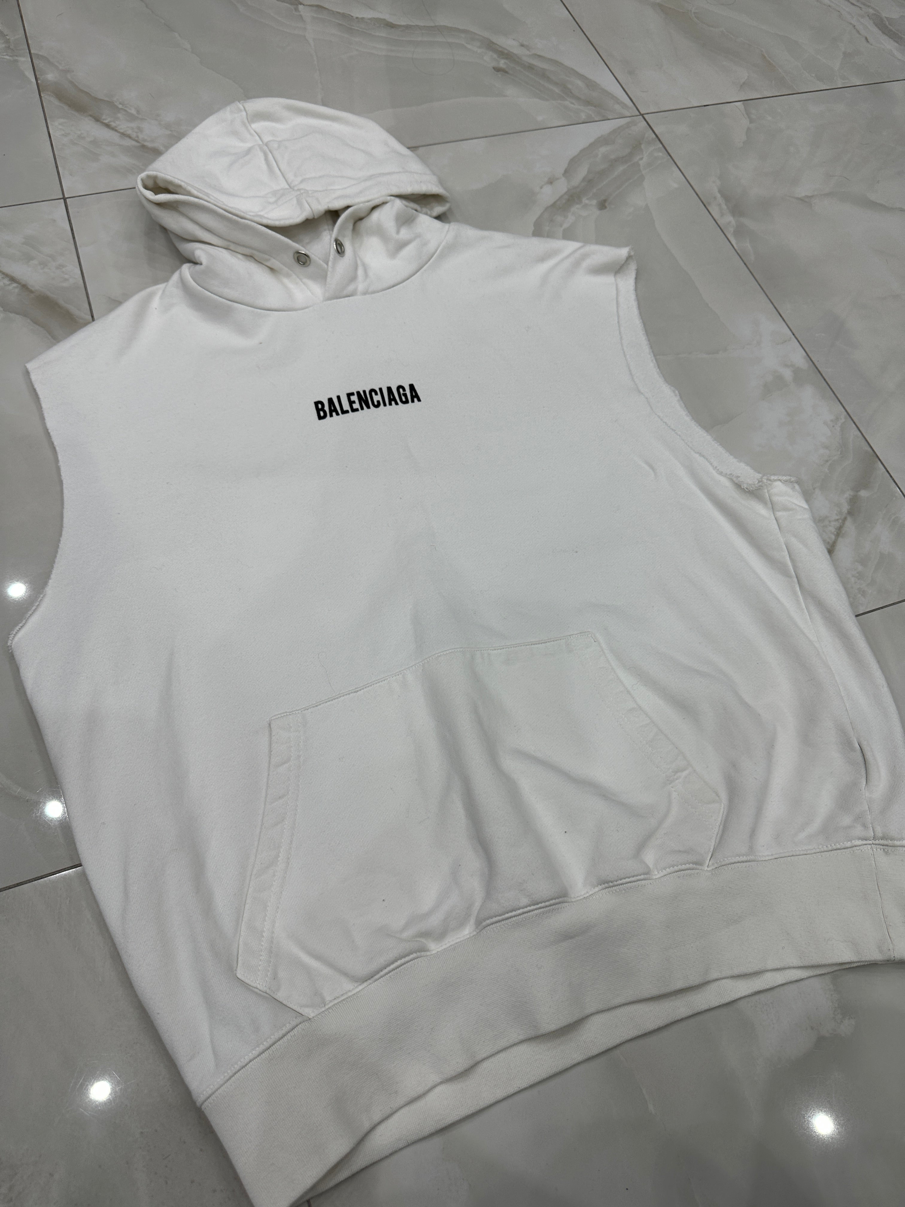 Smanicato di felpa vintage firmato bianco