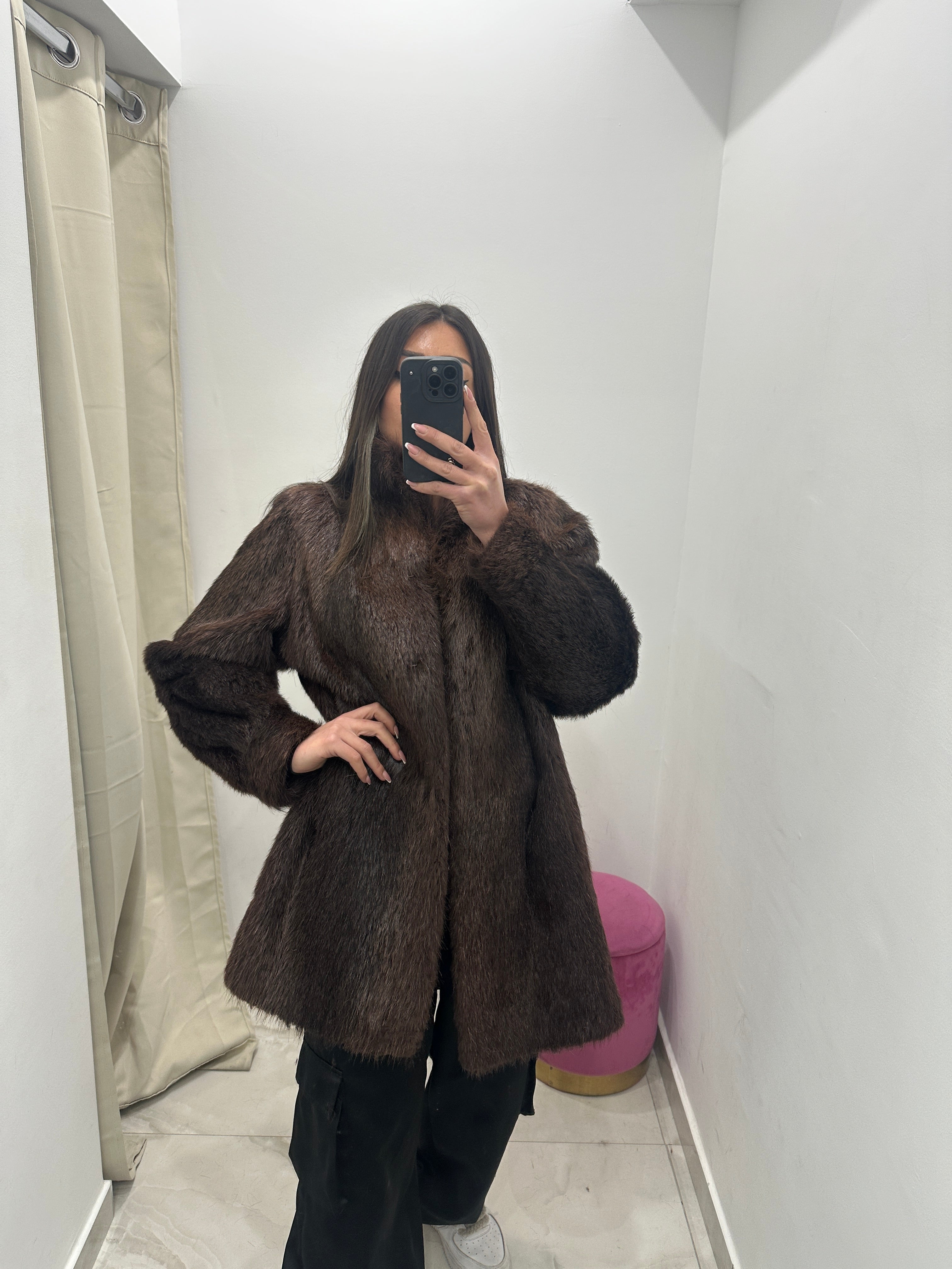 Pelliccia vera vintage marrone