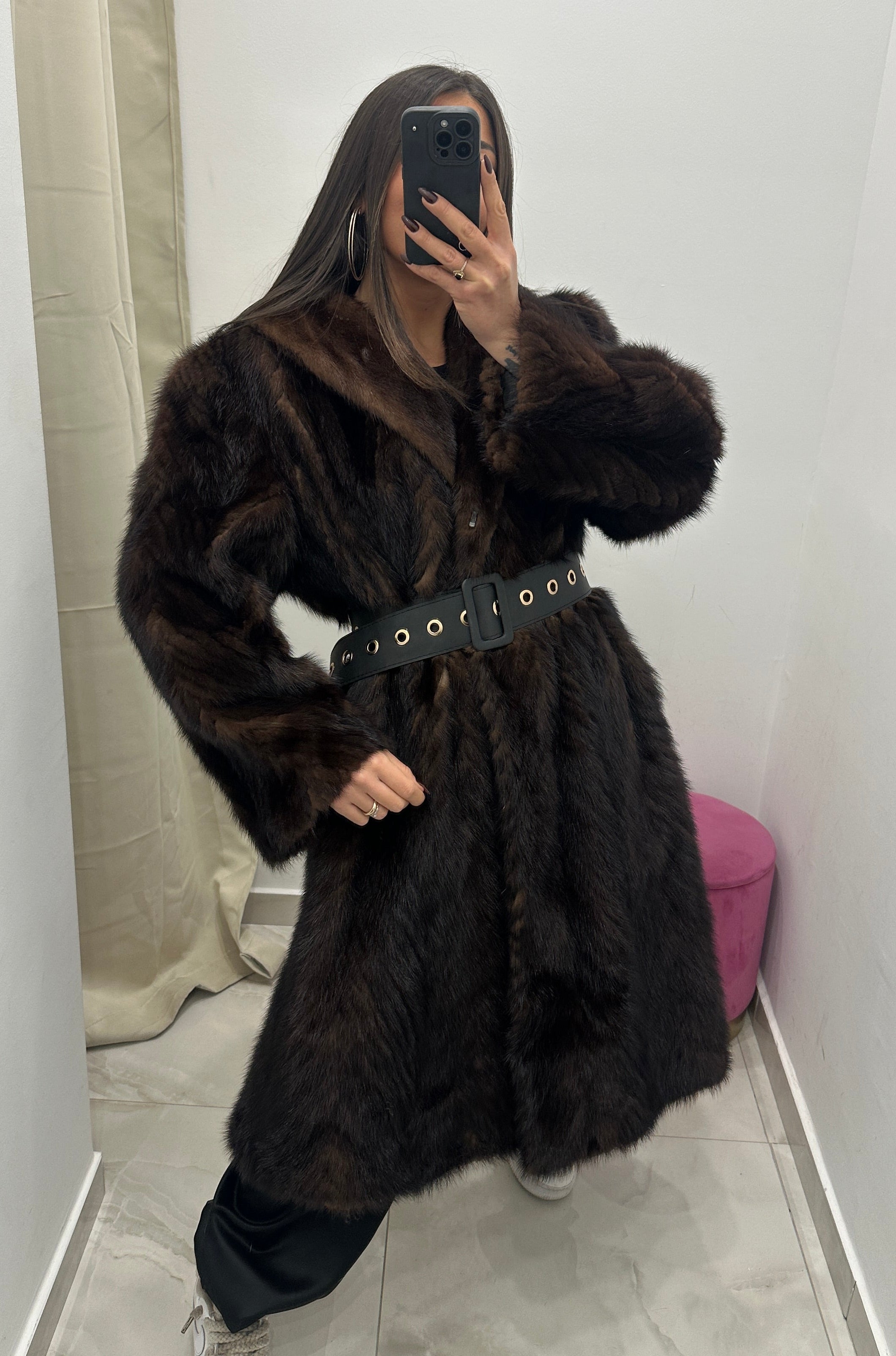 Pelliccia visone vera vintage marrone