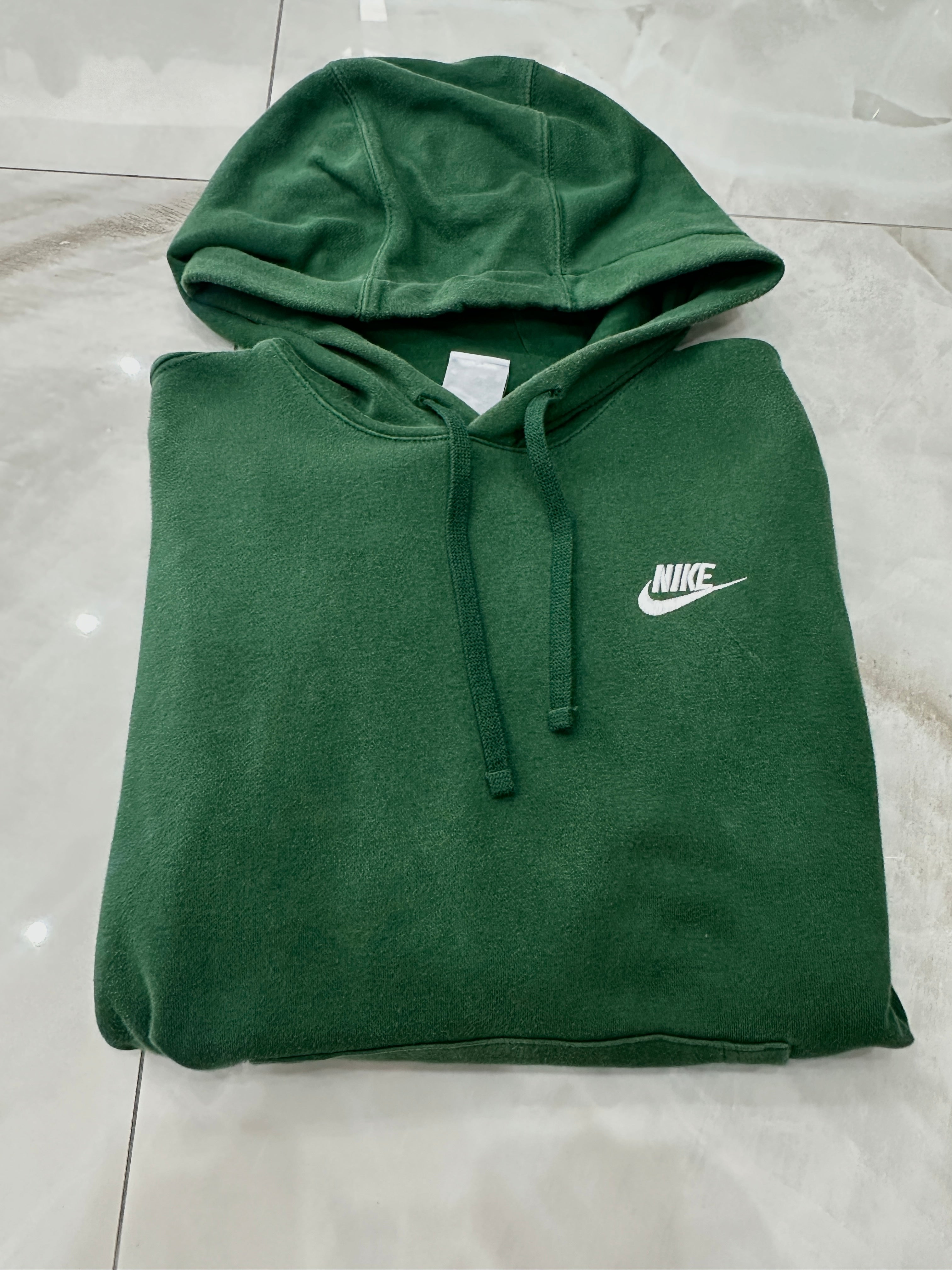 Felpa vintage verde con cappuccio