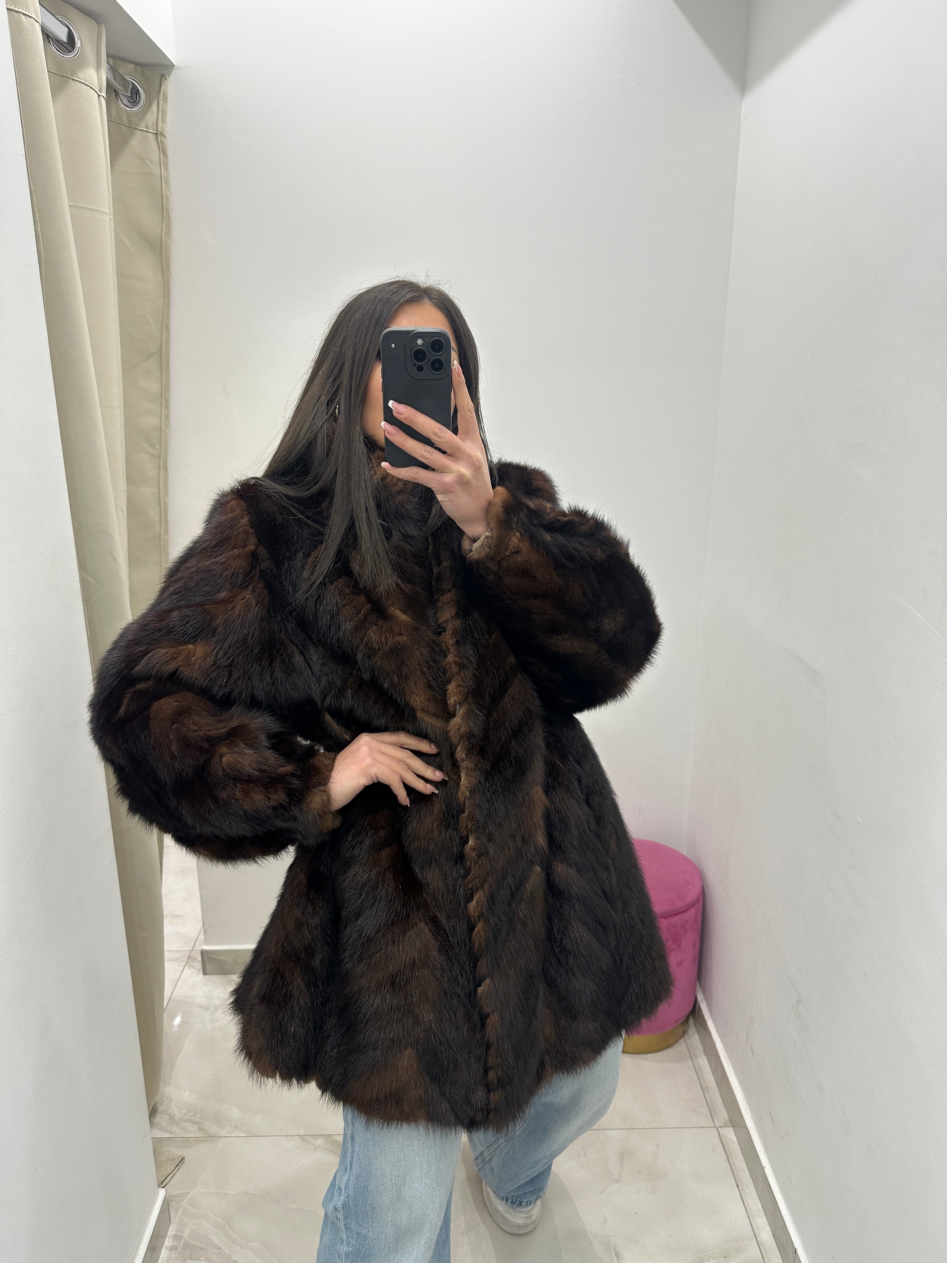 Pelliccia vera vintage marrone