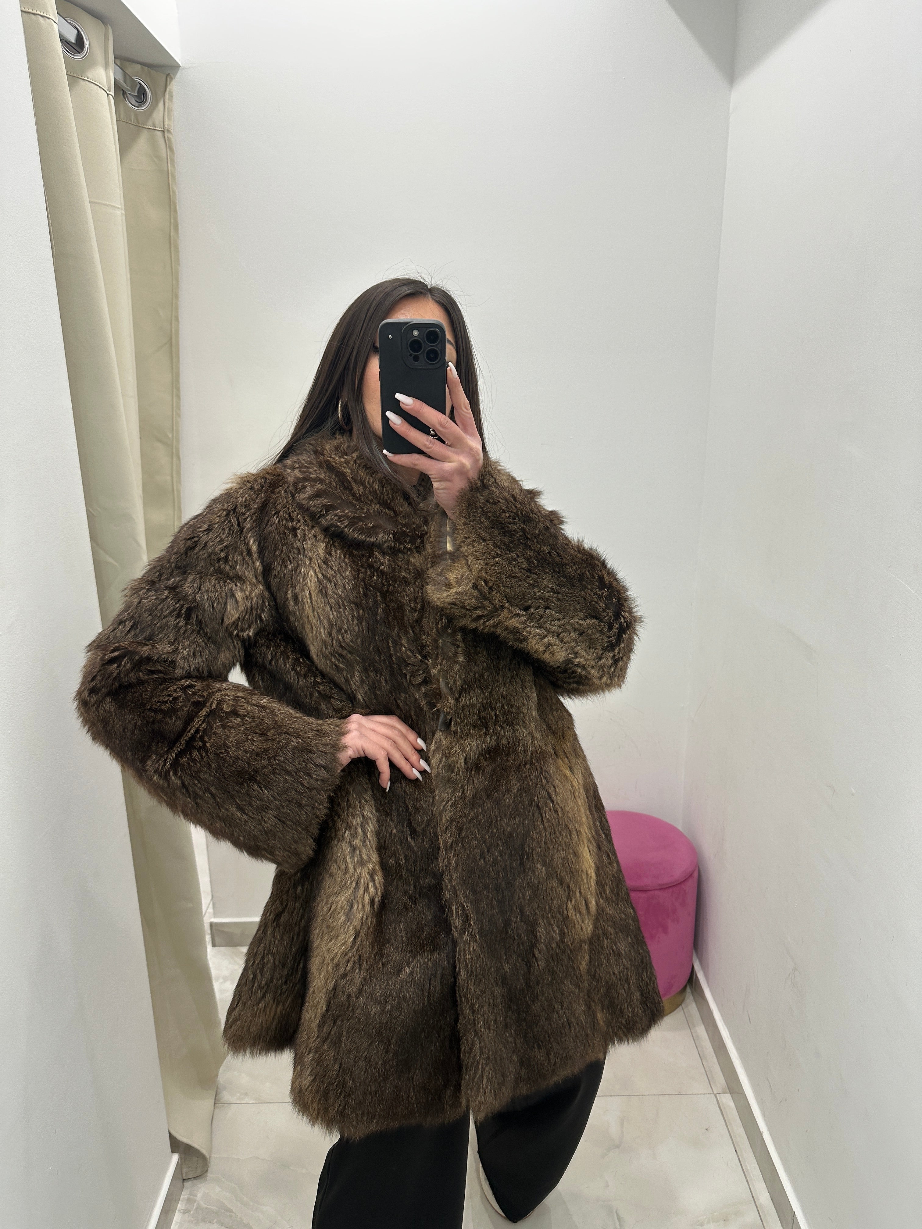 Pelliccia vera vintage marmot