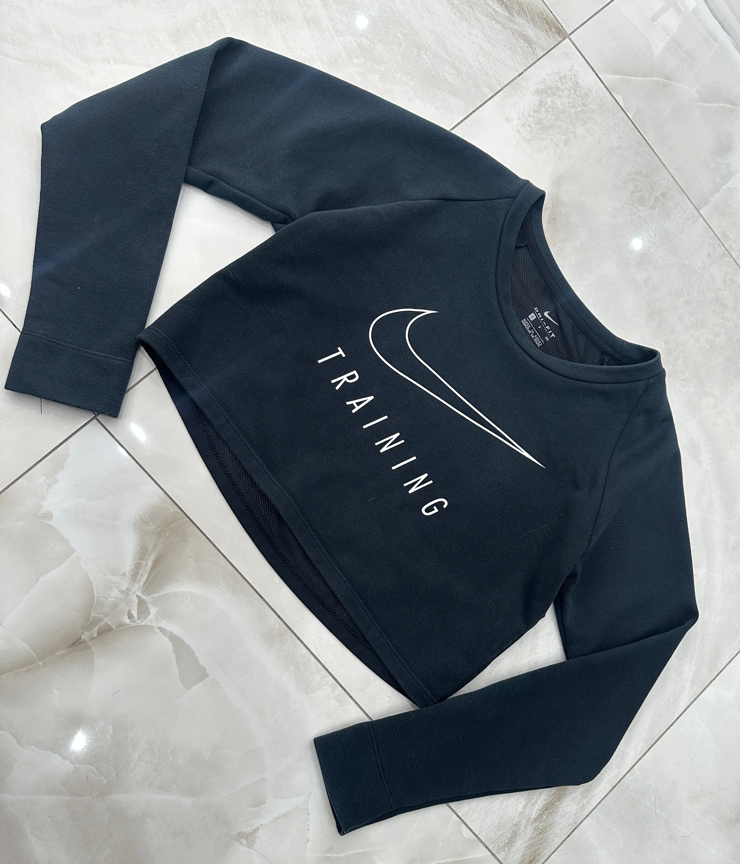 Felpa vintage nera crop