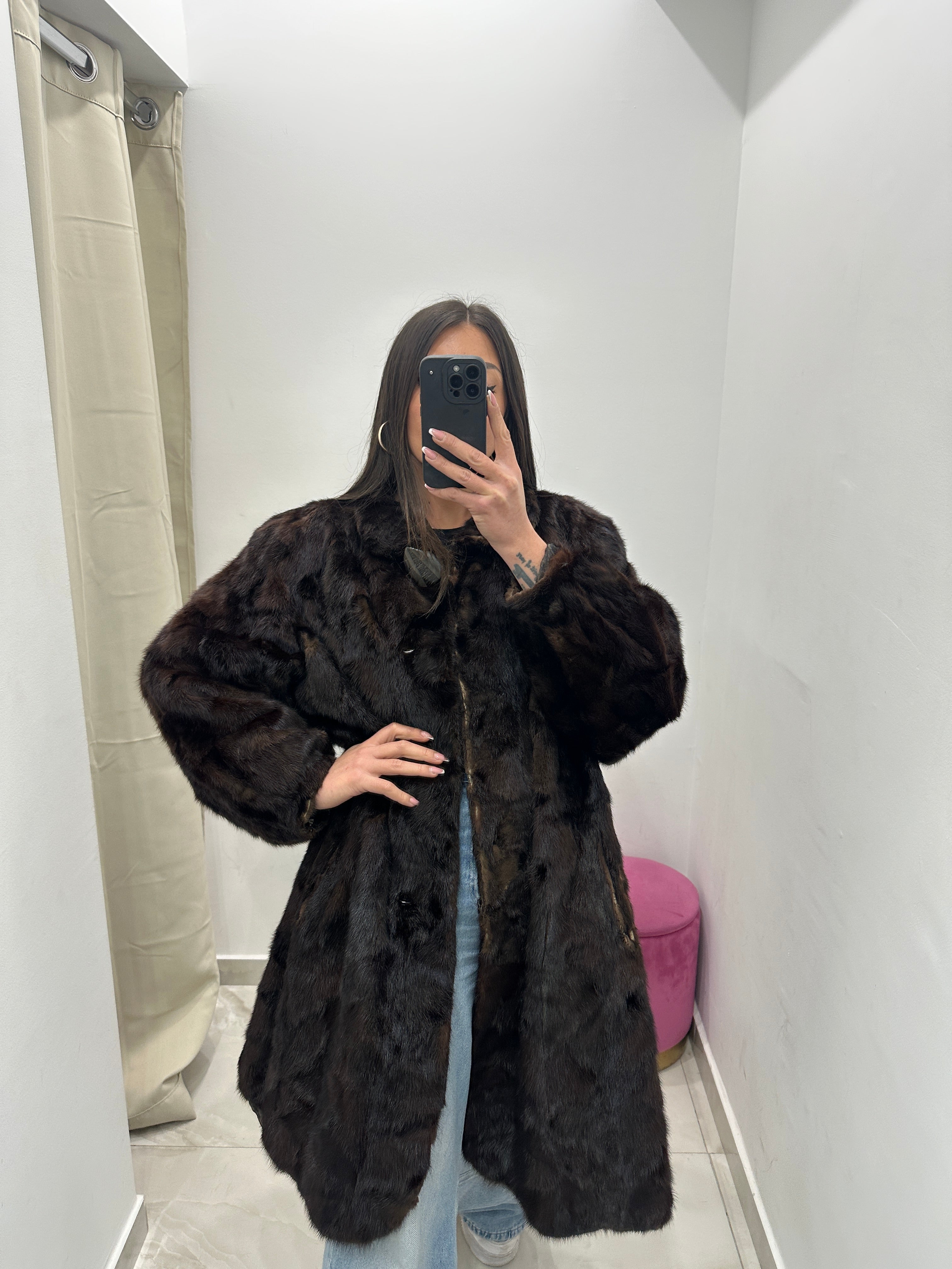 Pelliccia vera vintage marrone