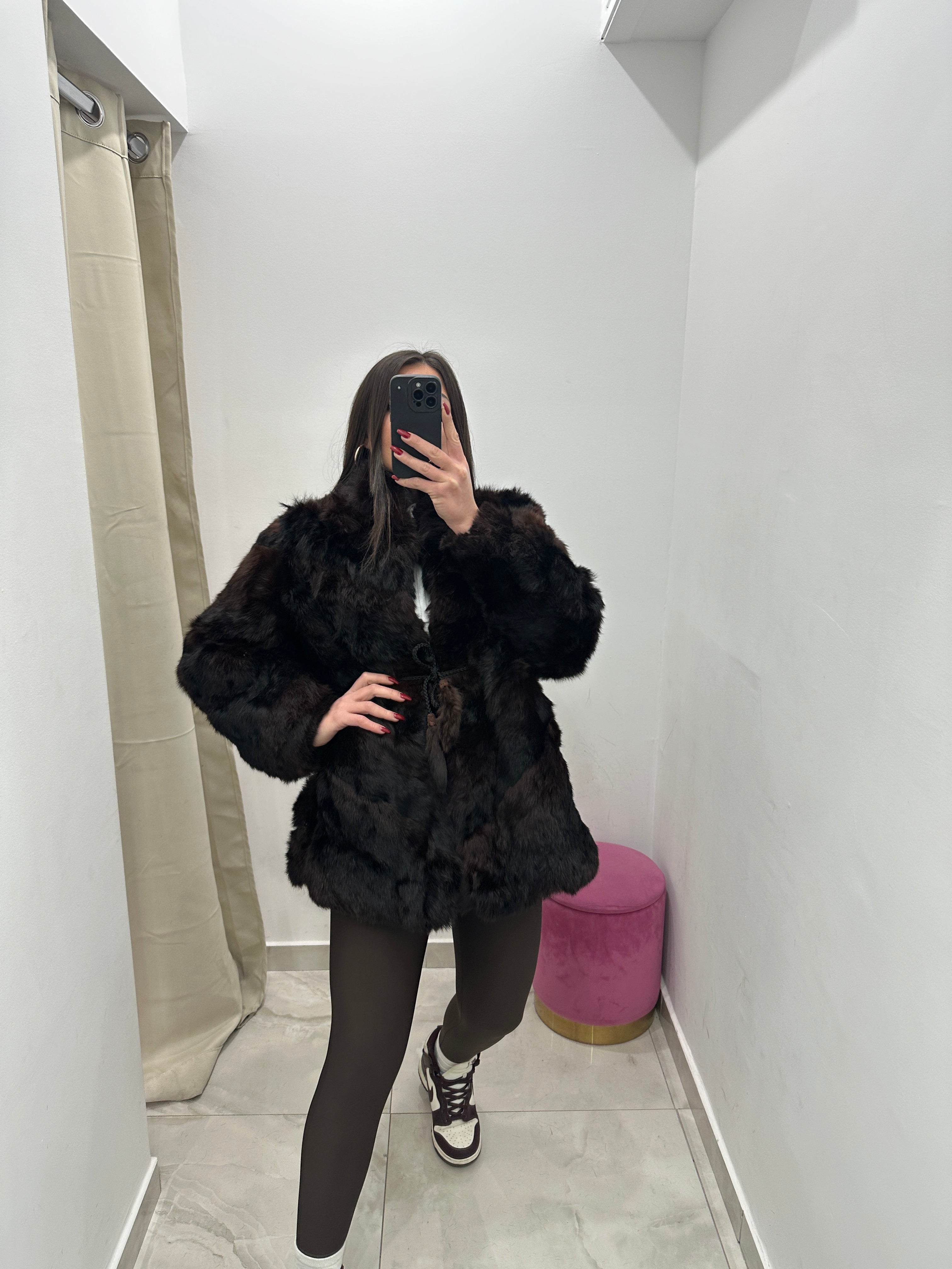 Pelliccia vera vintage marrone