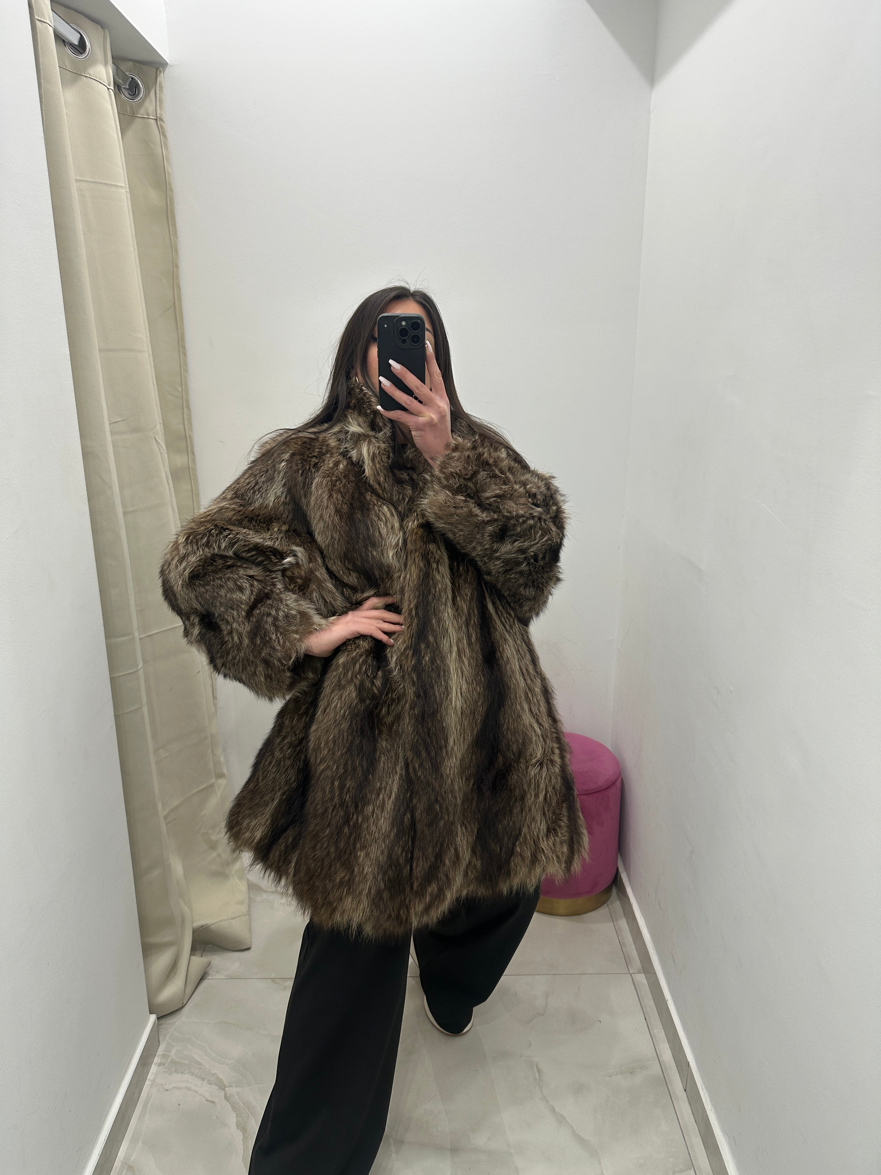 Pelliccia vera vintage marmot