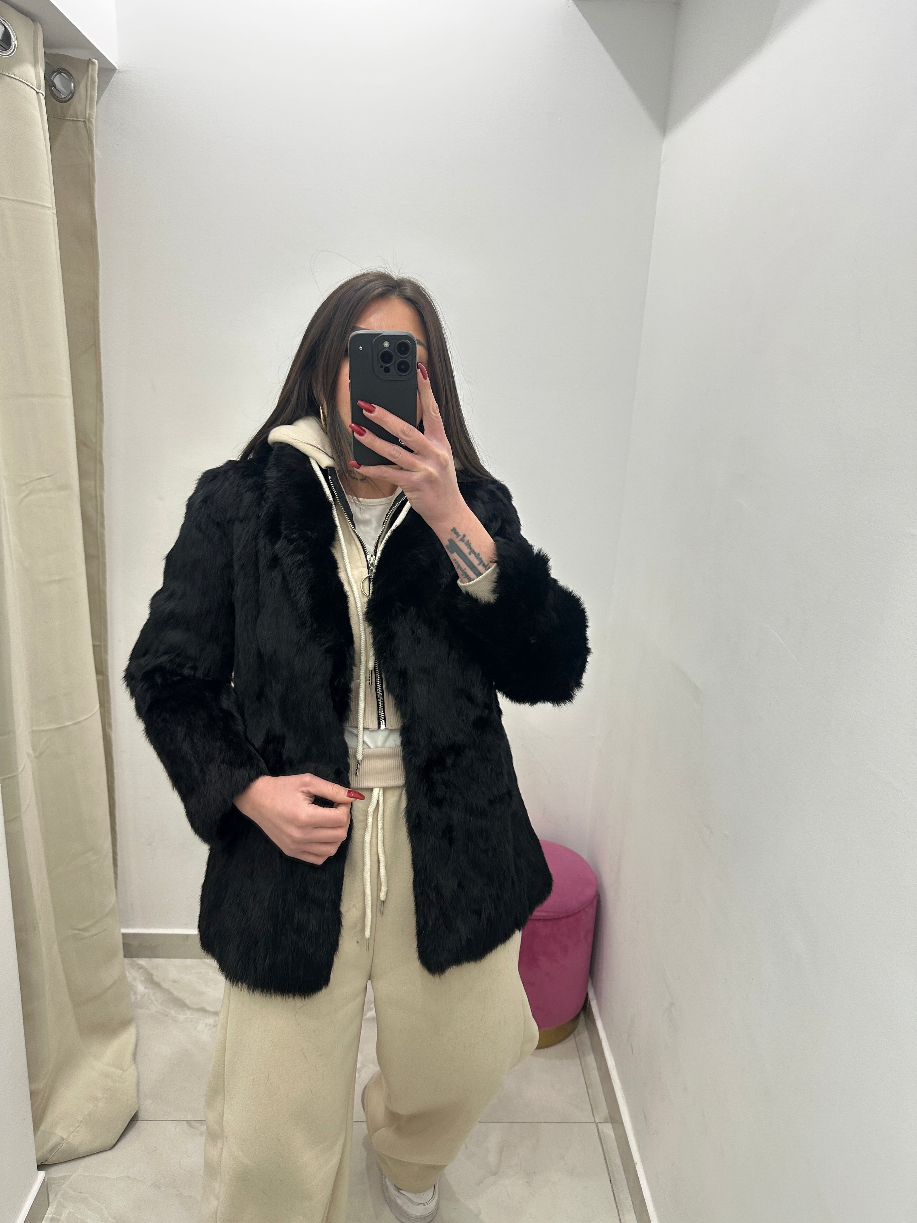 Pelliccia vera vintage nera