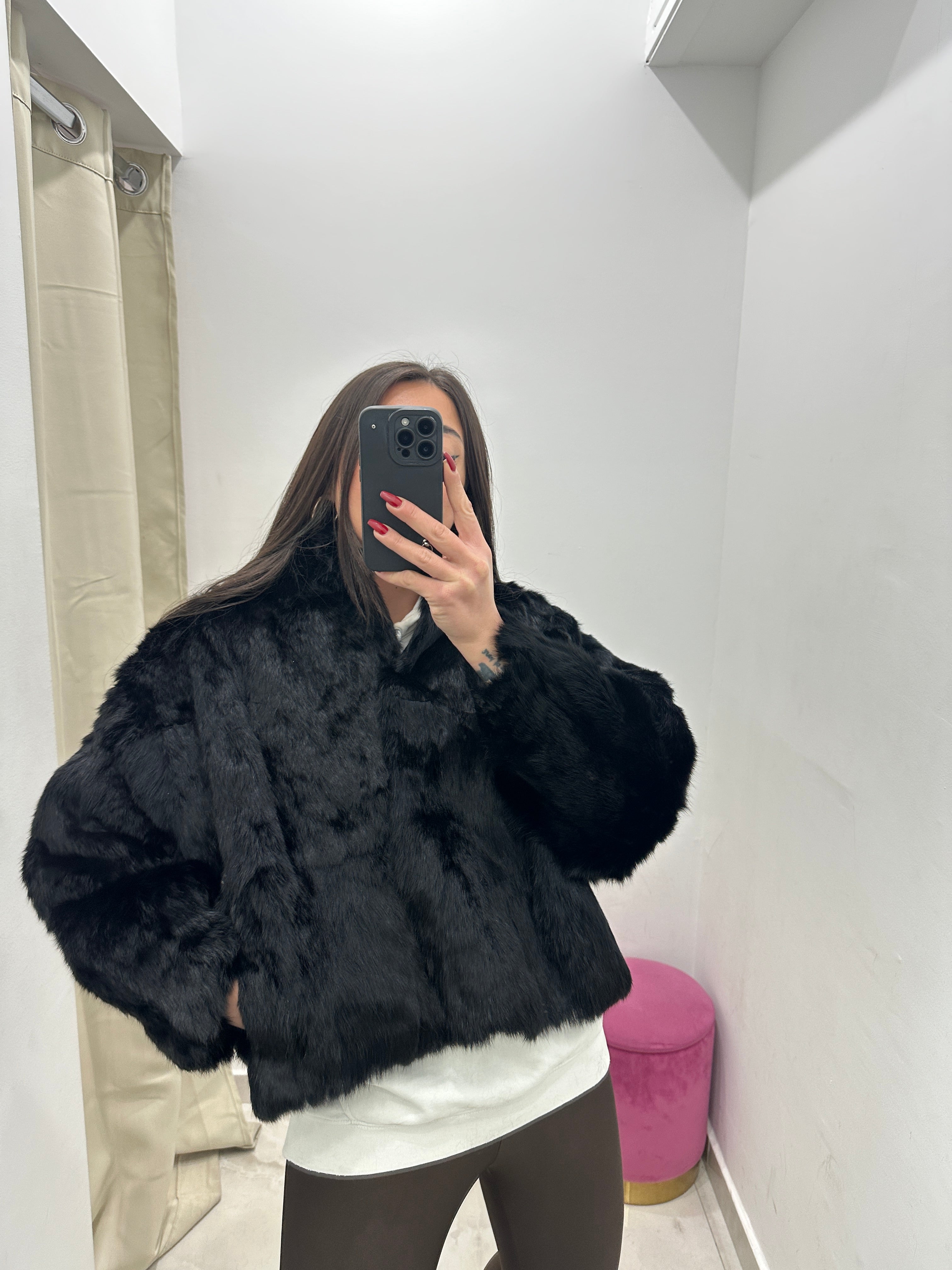 Pelliccia vera vintage nera