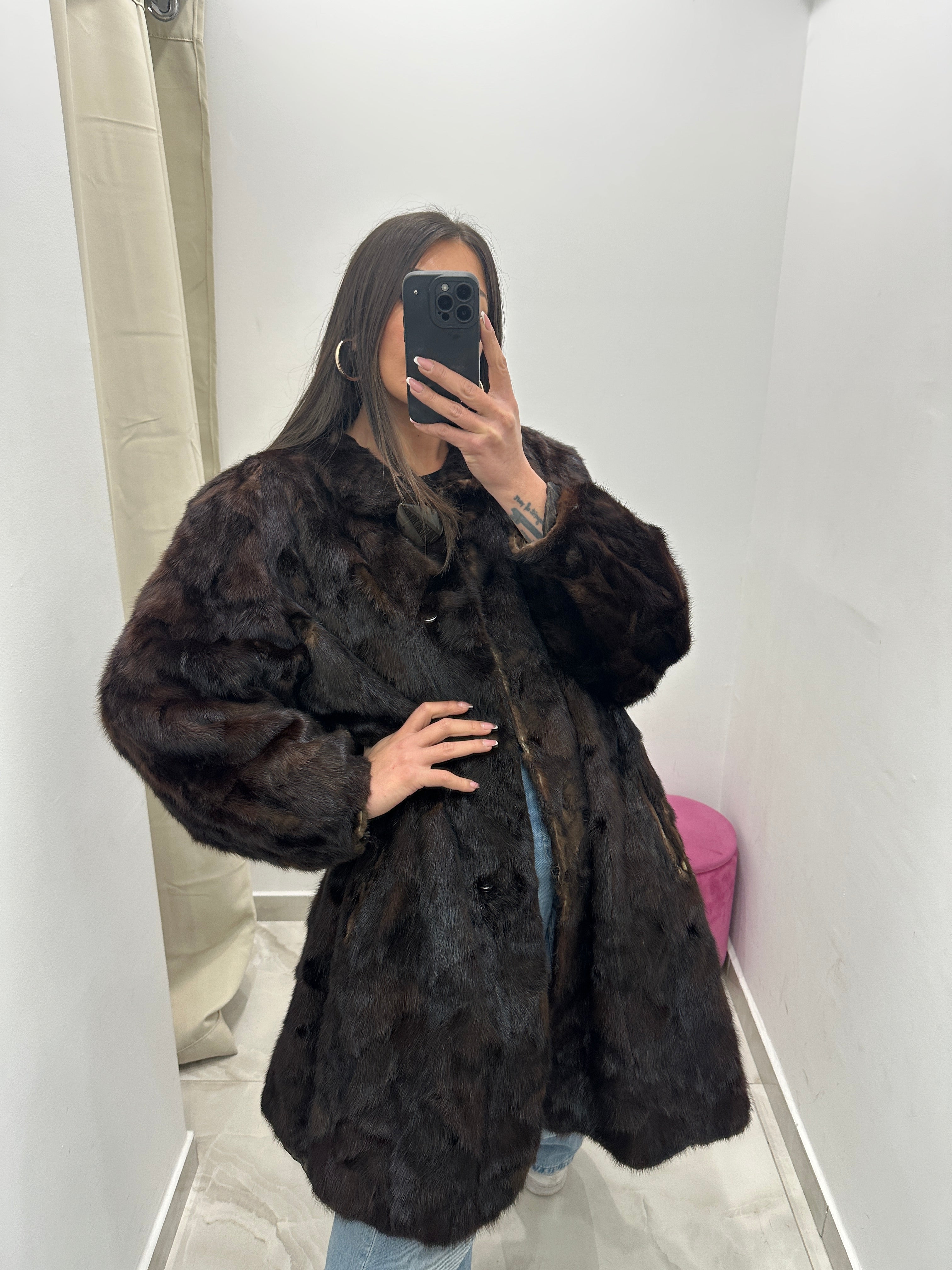 Pelliccia vera vintage marrone