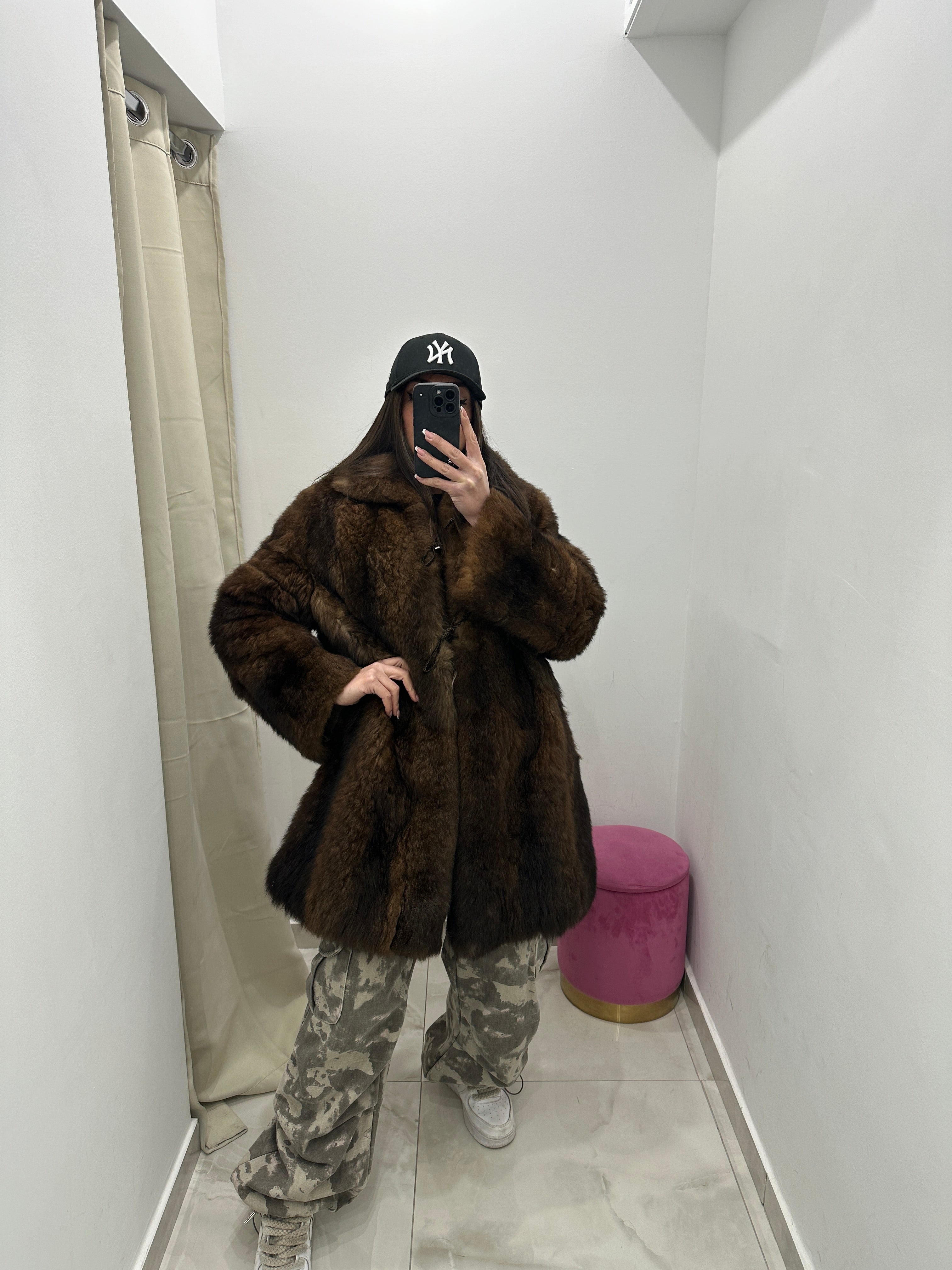 Pelliccia vera vintage bicolor