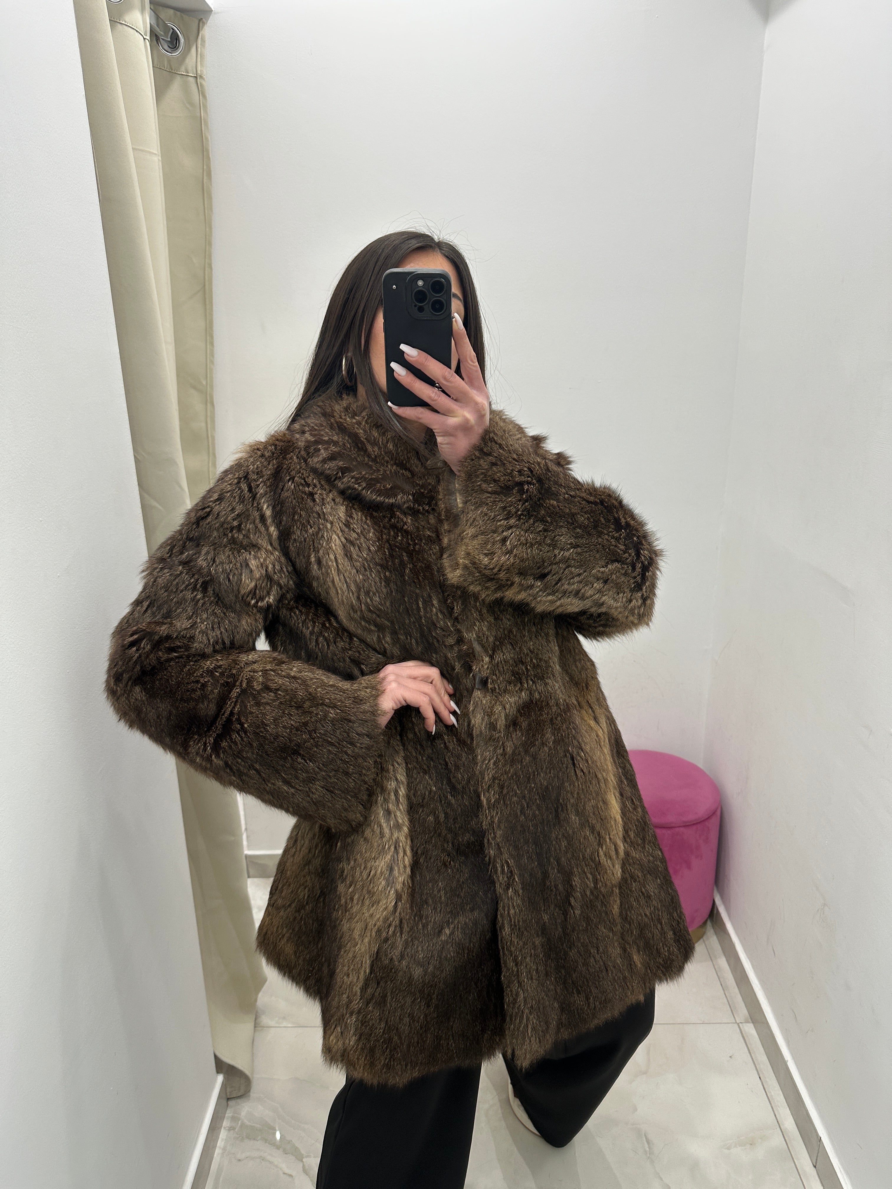 Pelliccia vera vintage marmot