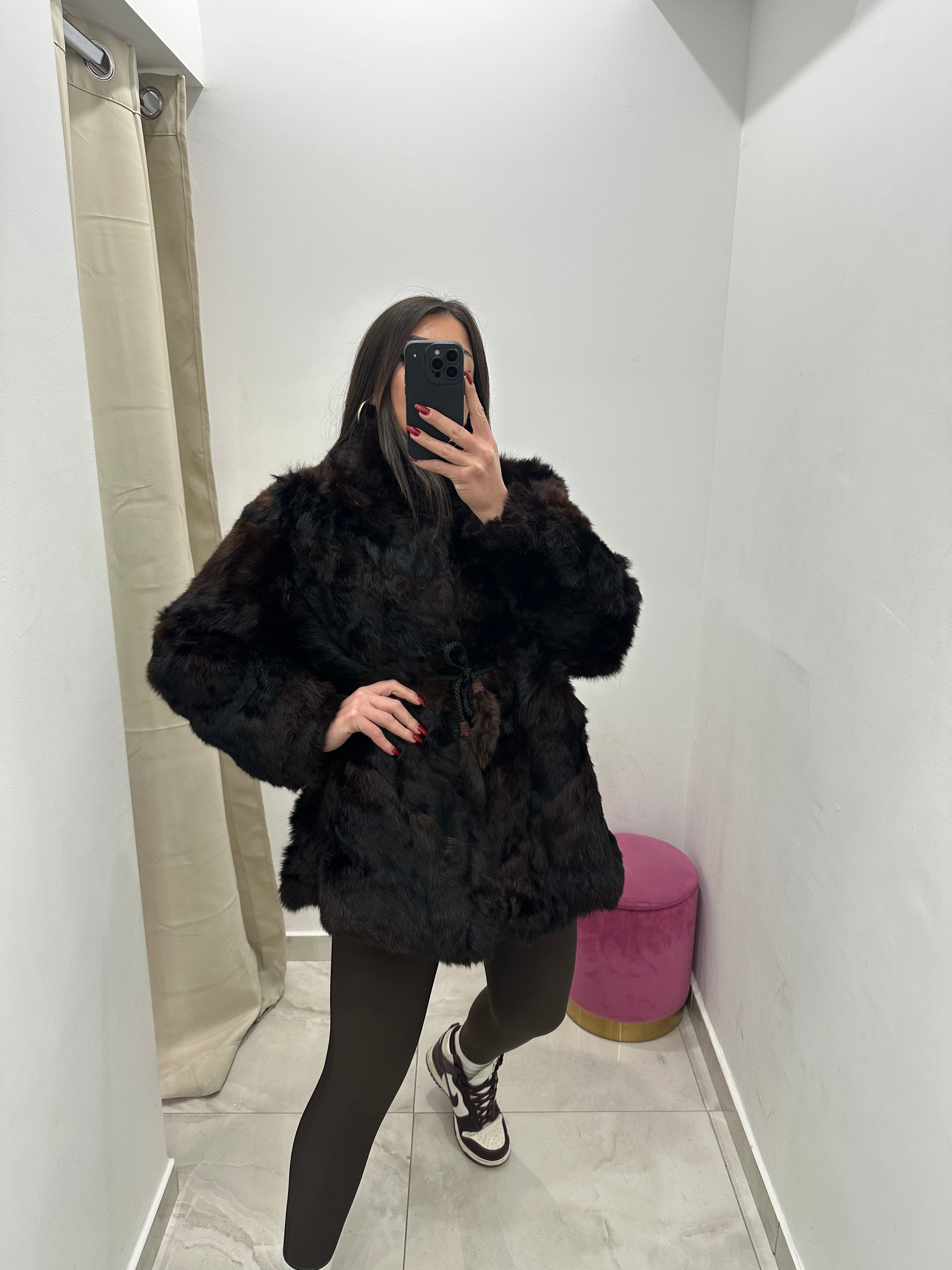 Pelliccia vera vintage marrone