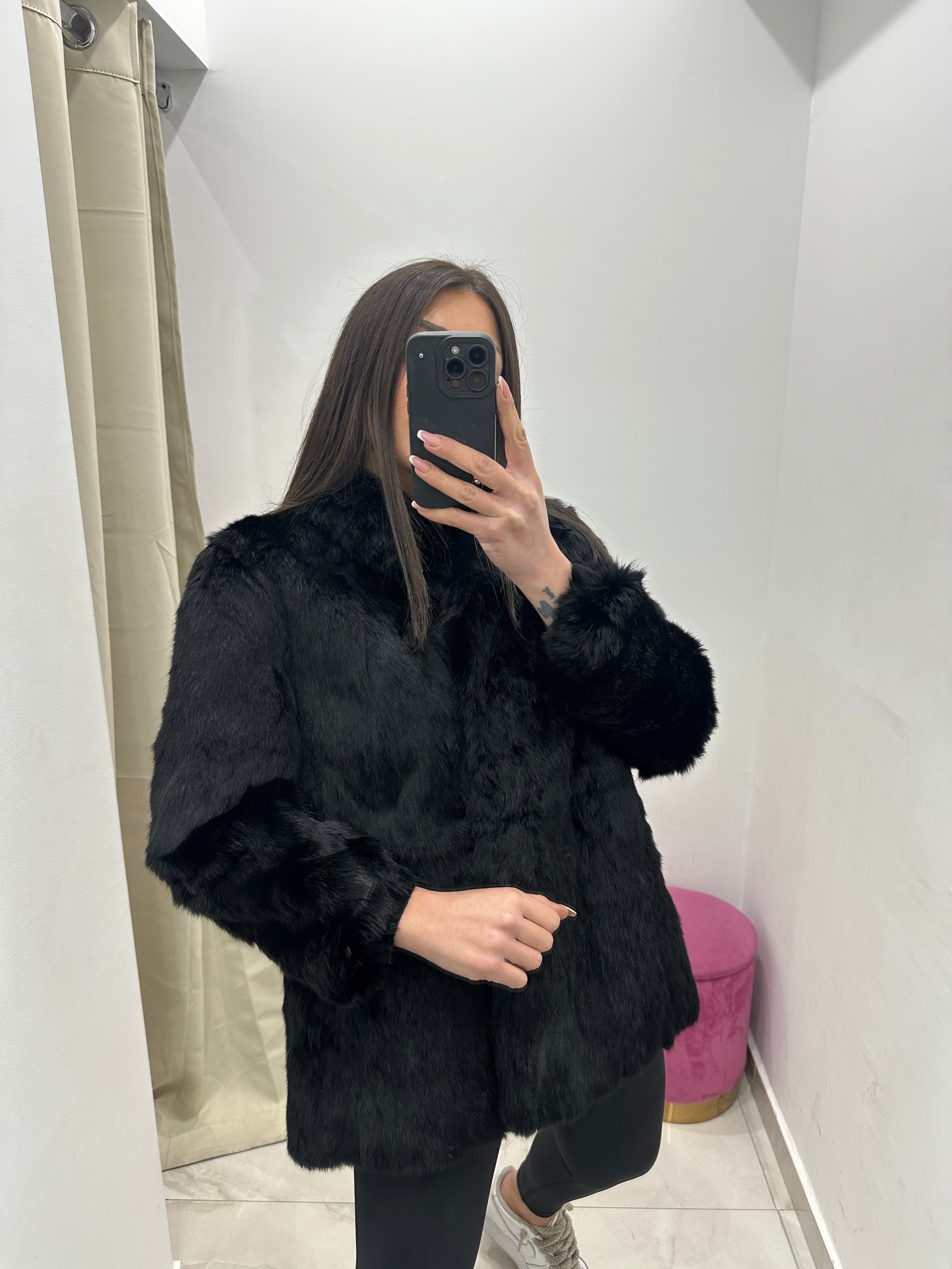 Pelliccia vera vintage nera