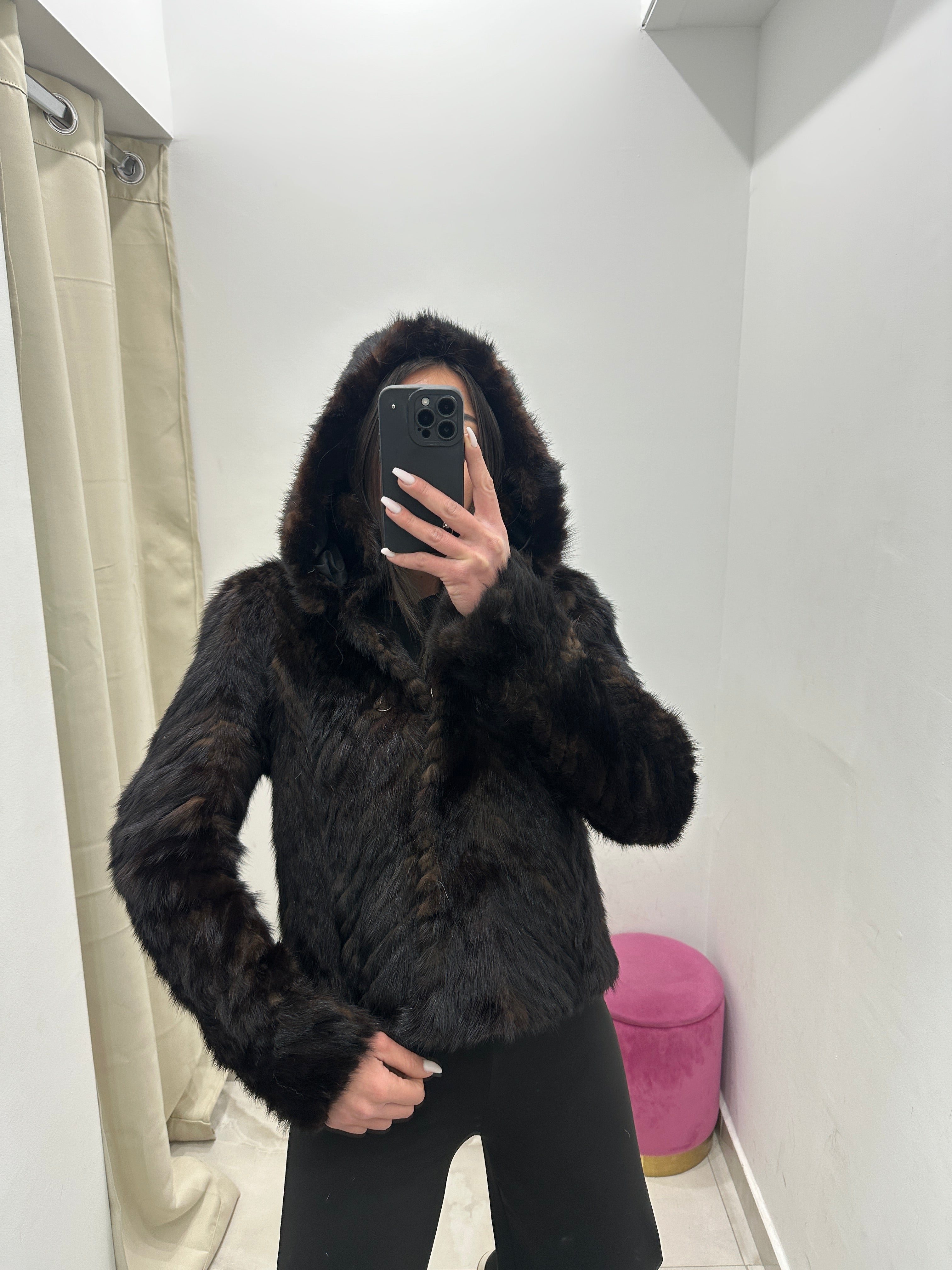 Pelliccia vera vintage marrone