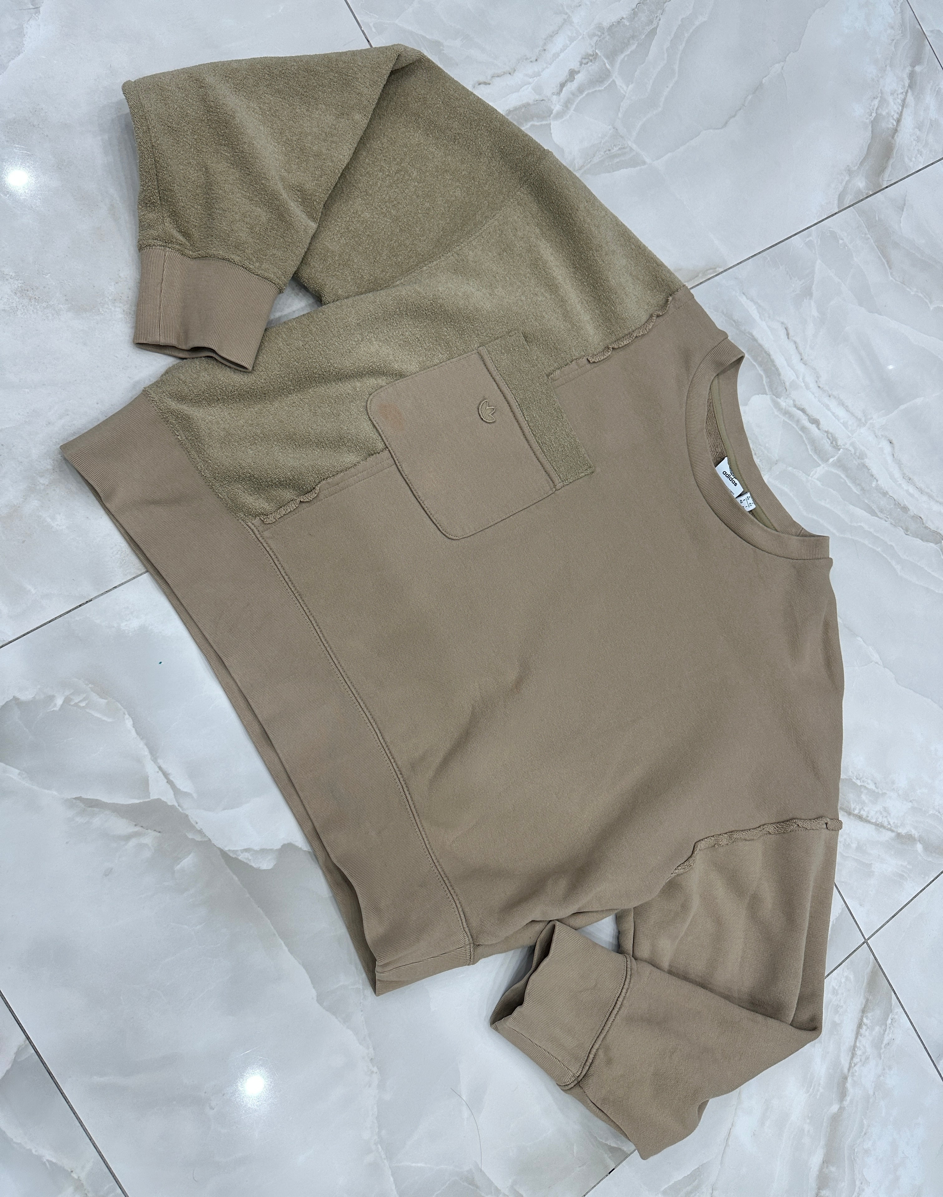 Felpa vintage crop beige