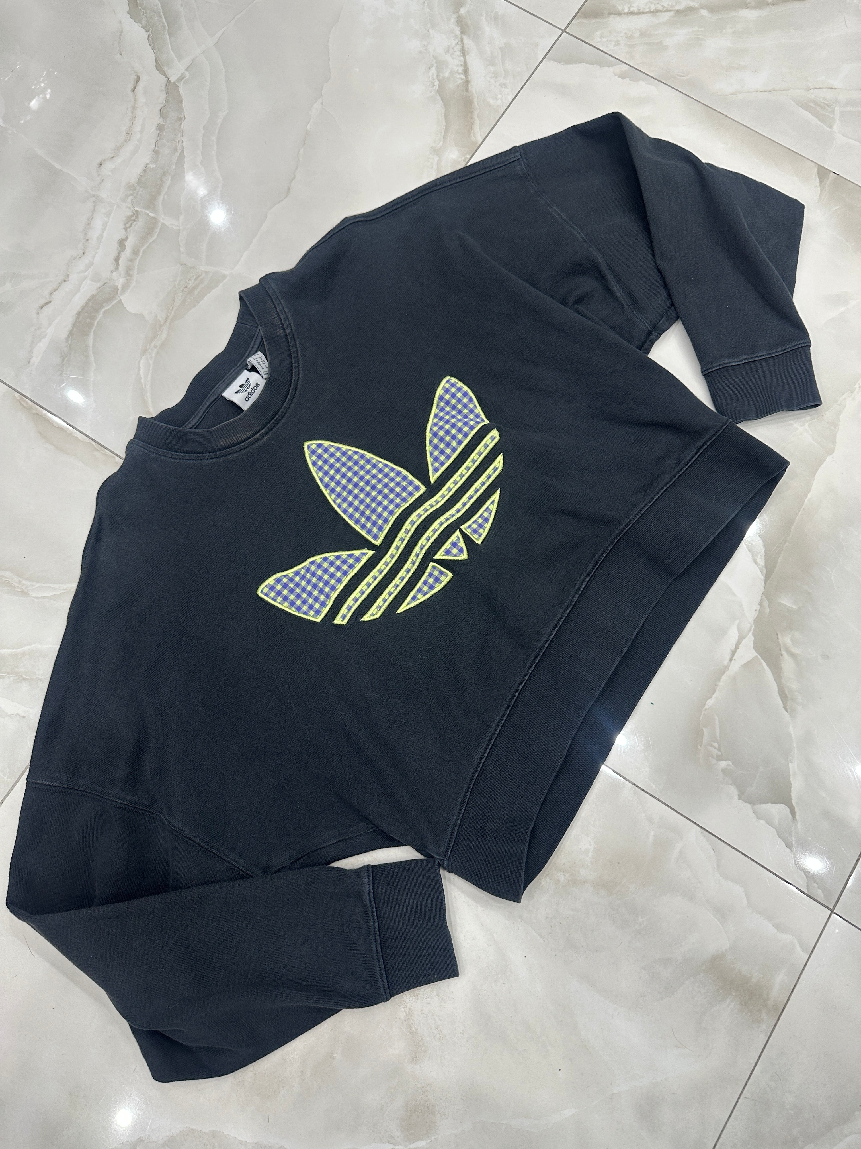 Felpa vintage crop nera