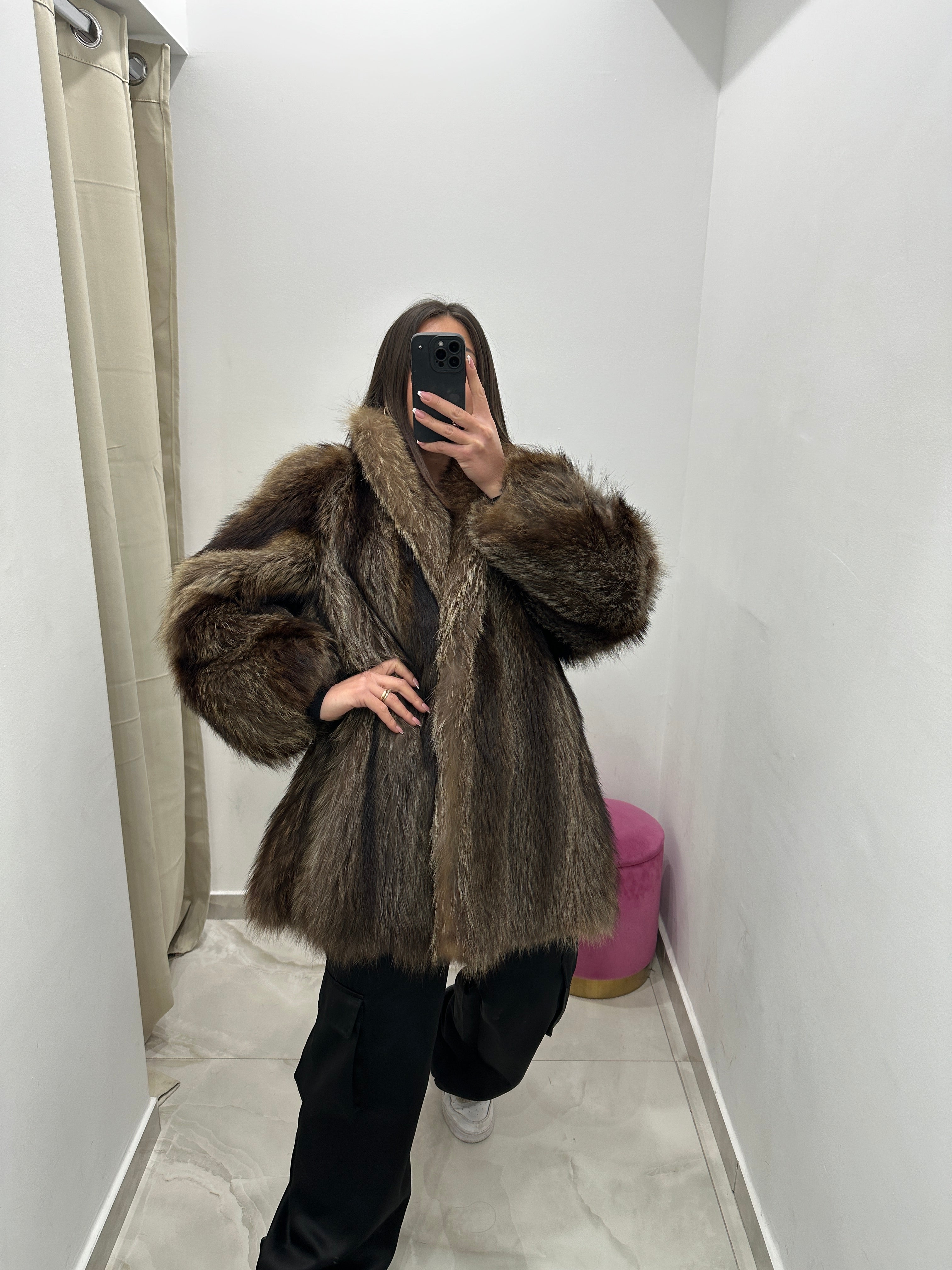 Pelliccia vera vintage di marmotta