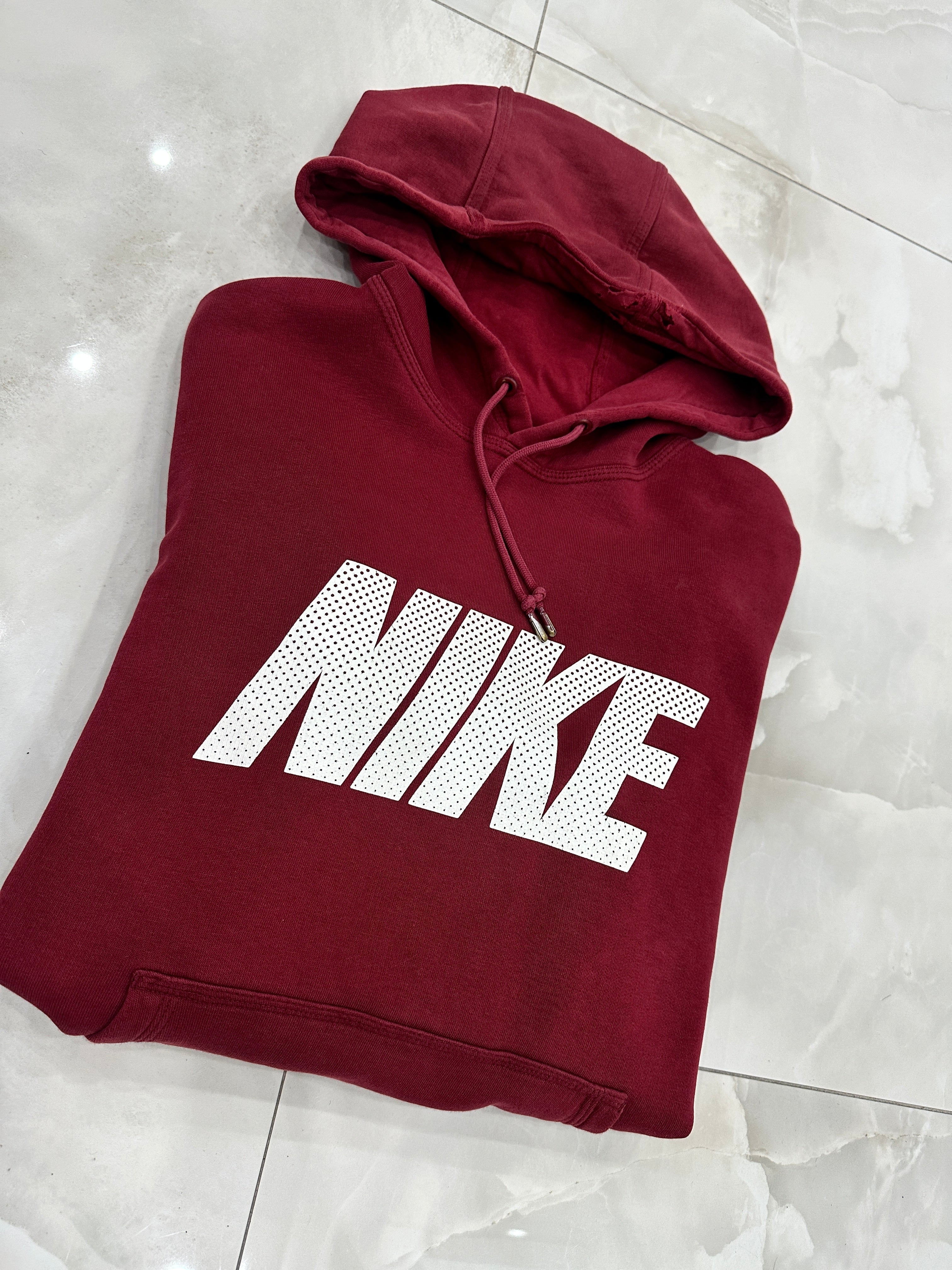 Felpa vintage bordò con cappuccio