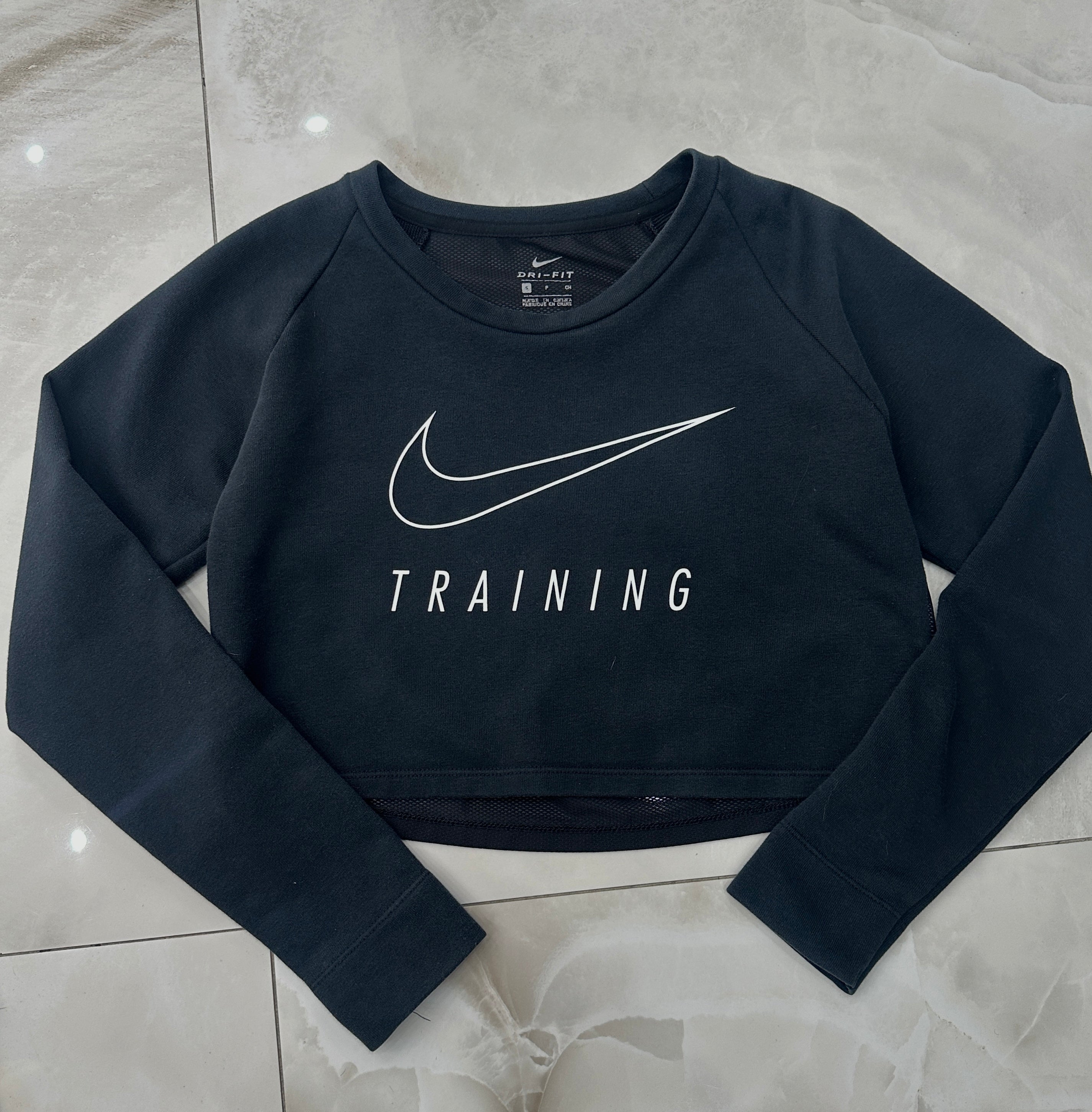 Felpa vintage nera crop