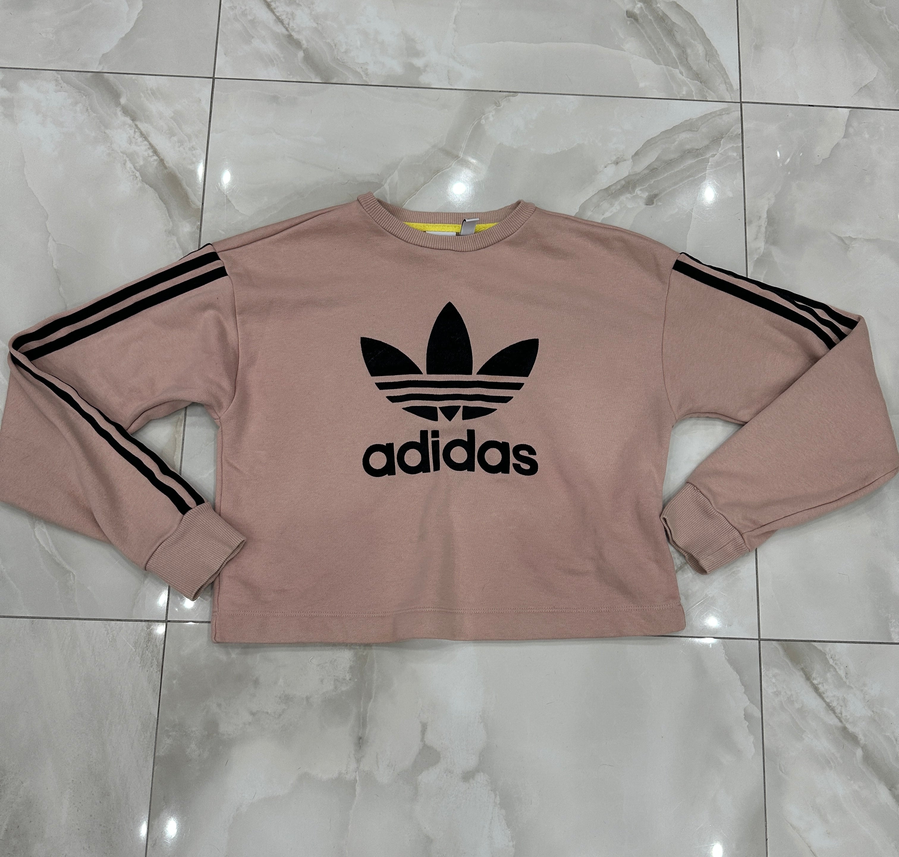 Felpa vintage rosa cipria crop
