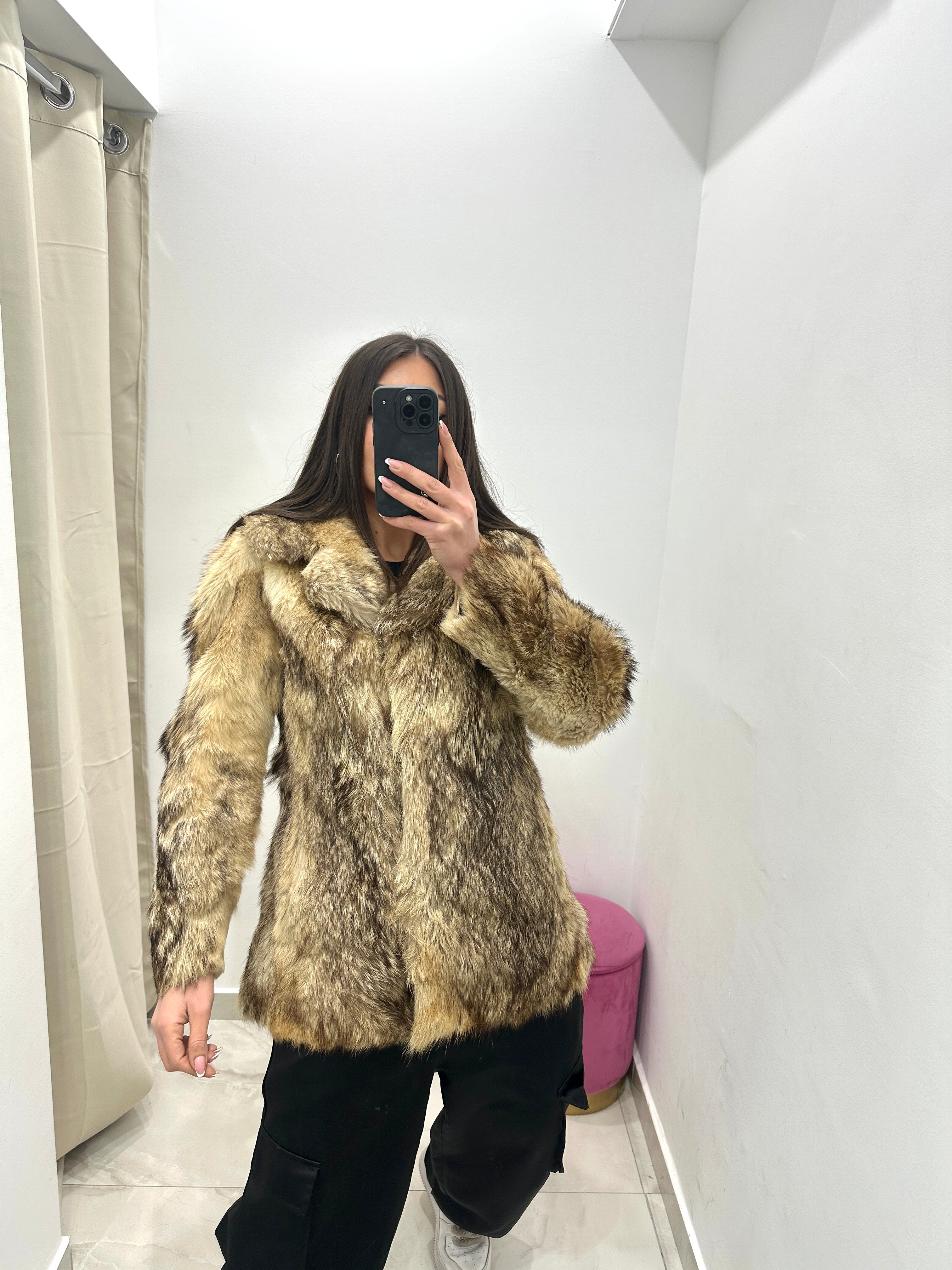 Pelliccia vera vintage bicolor