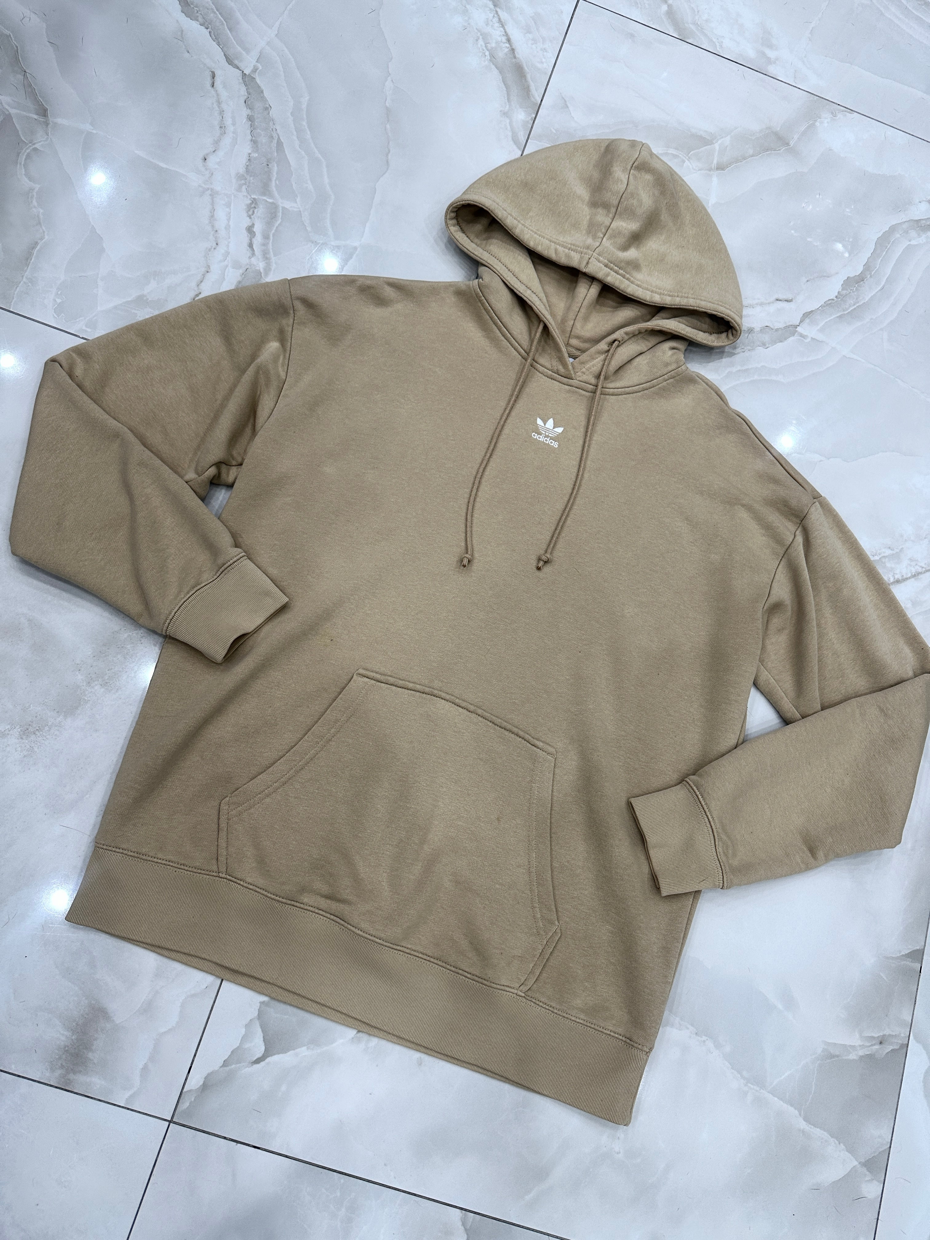 Felpa vintage beige con cappuccio