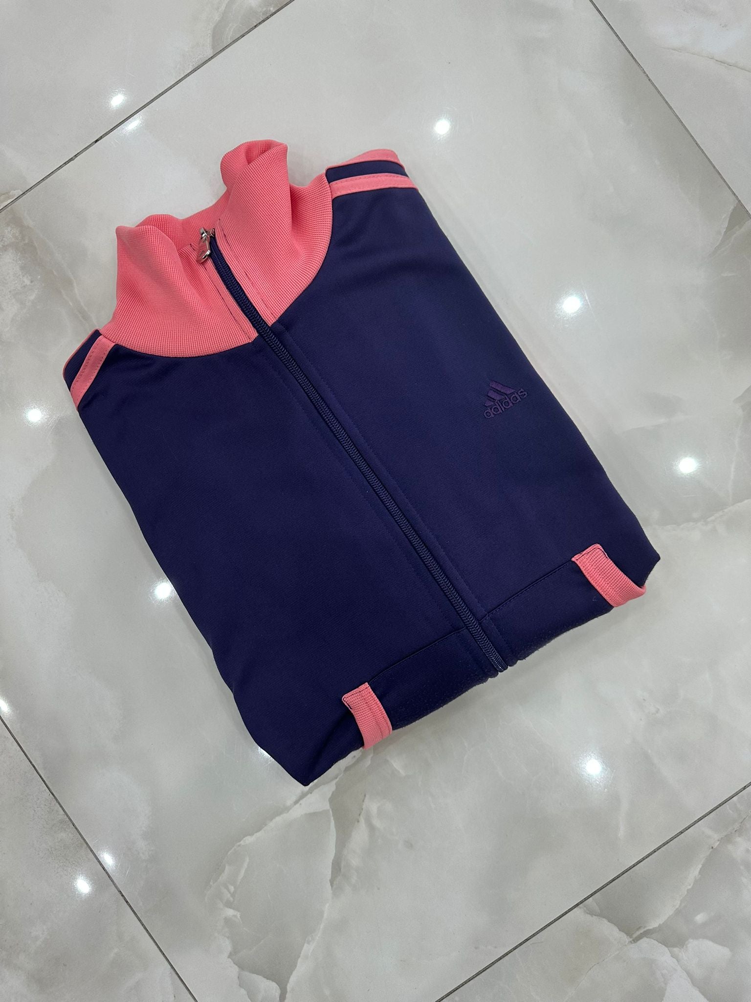 Felpa vintage viola e rosa con zip