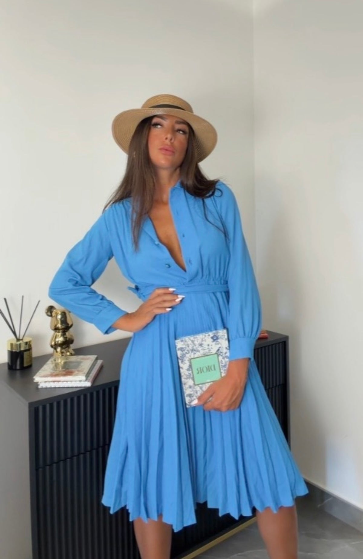 Vestito vintage blu cobalto