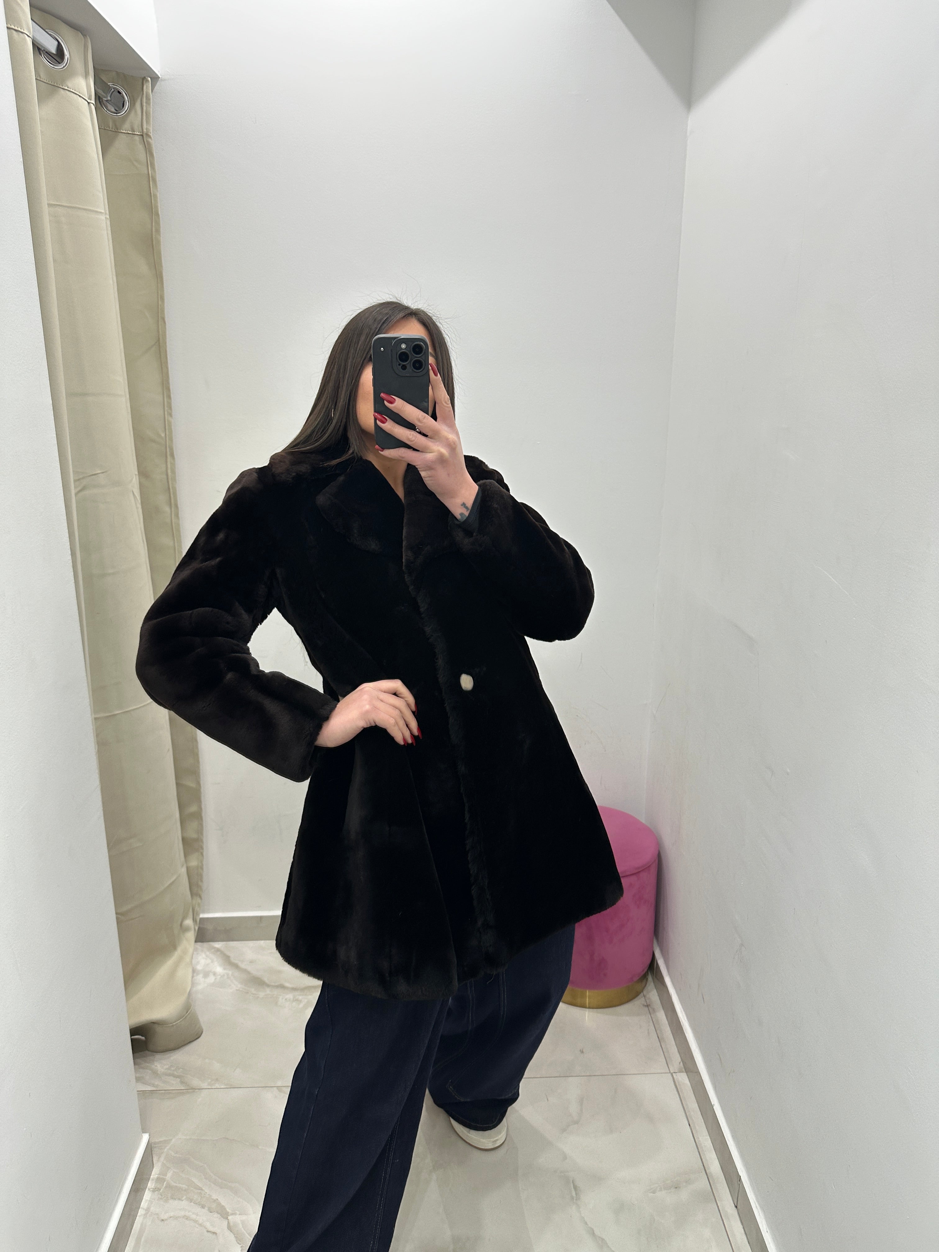 Pelliccia vera vintage nera
