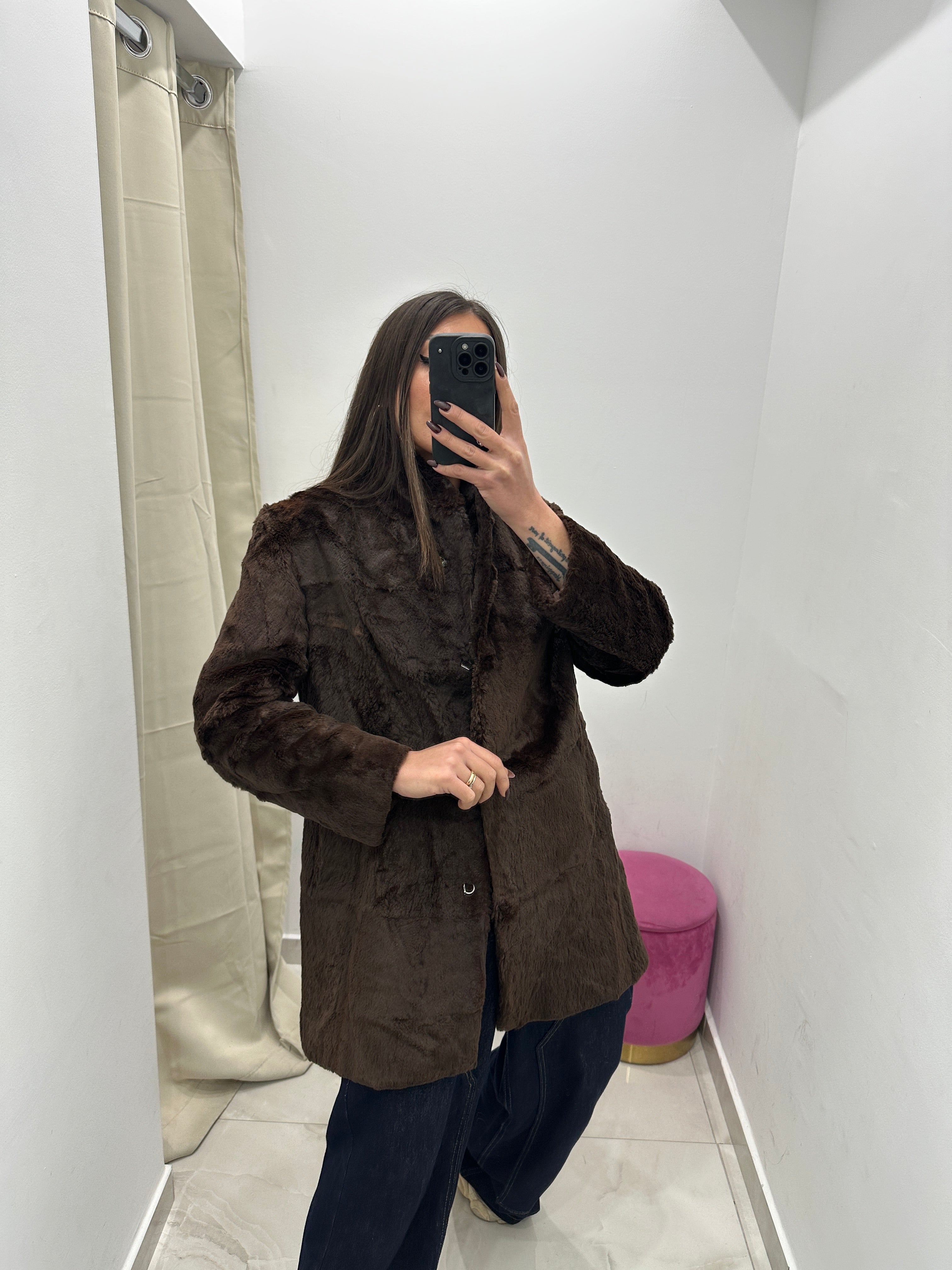 Pelliccia vera vintage marrone