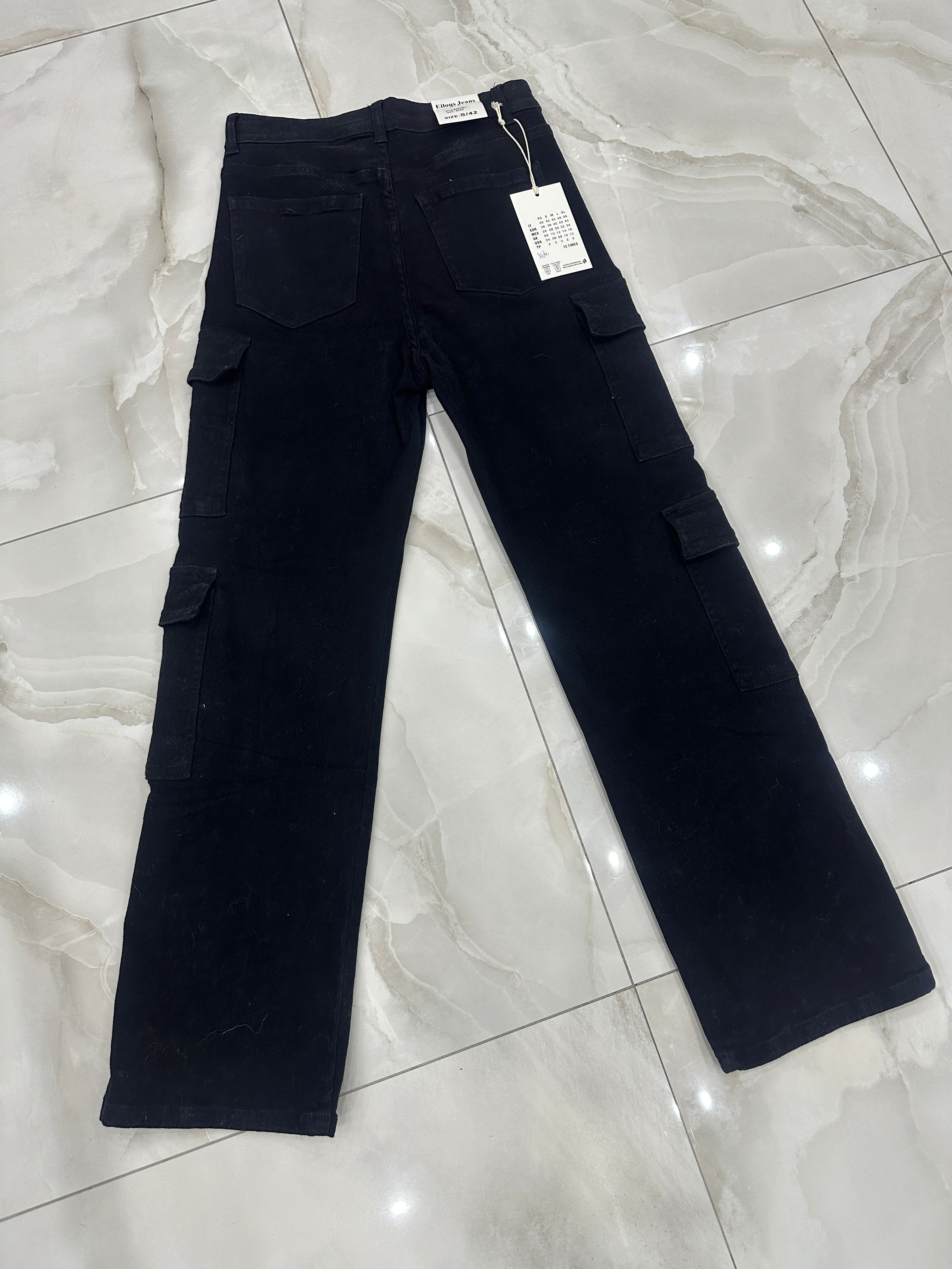 Pantalone cargo nero