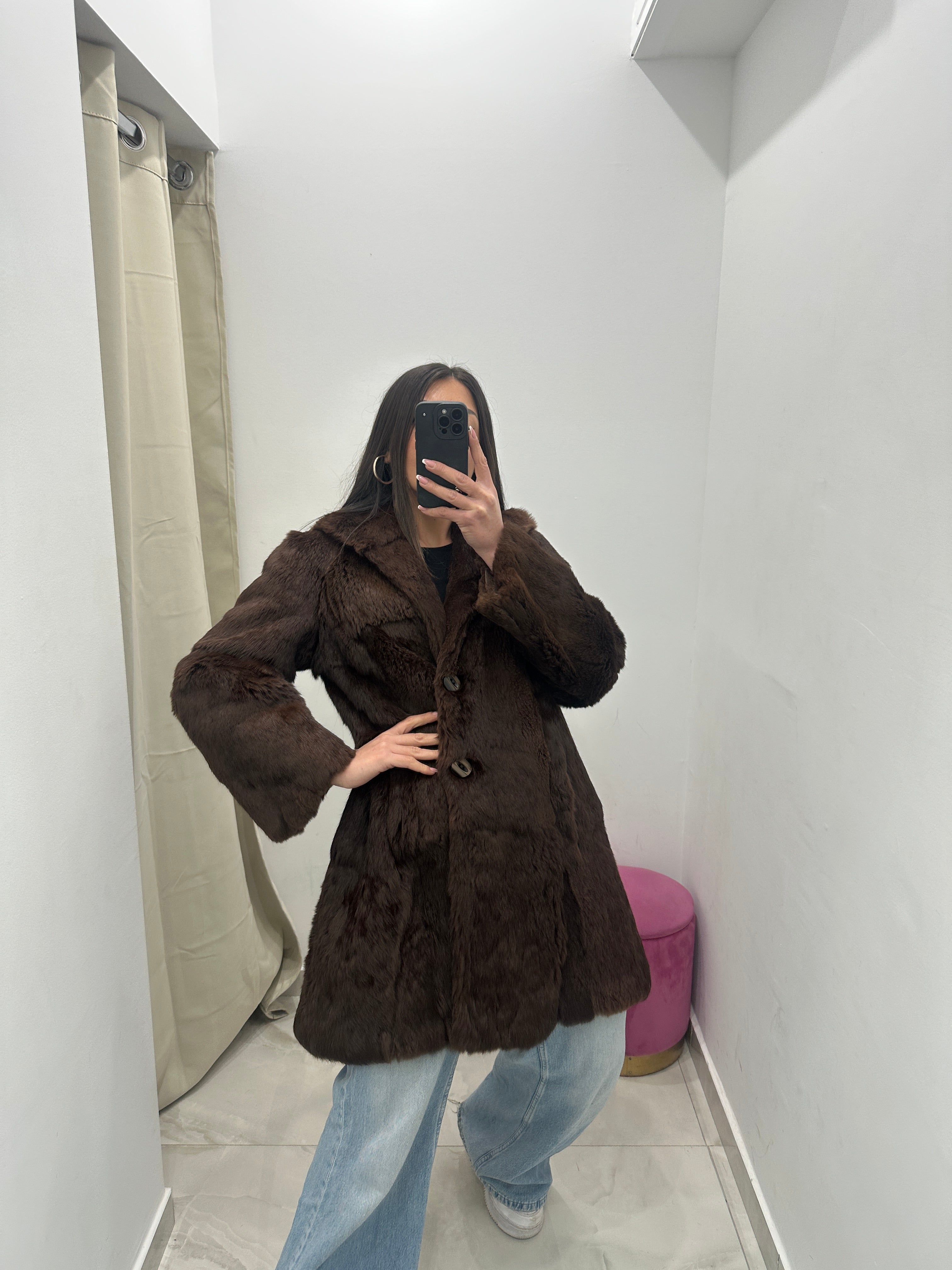 Pelliccia vera vintage marrone