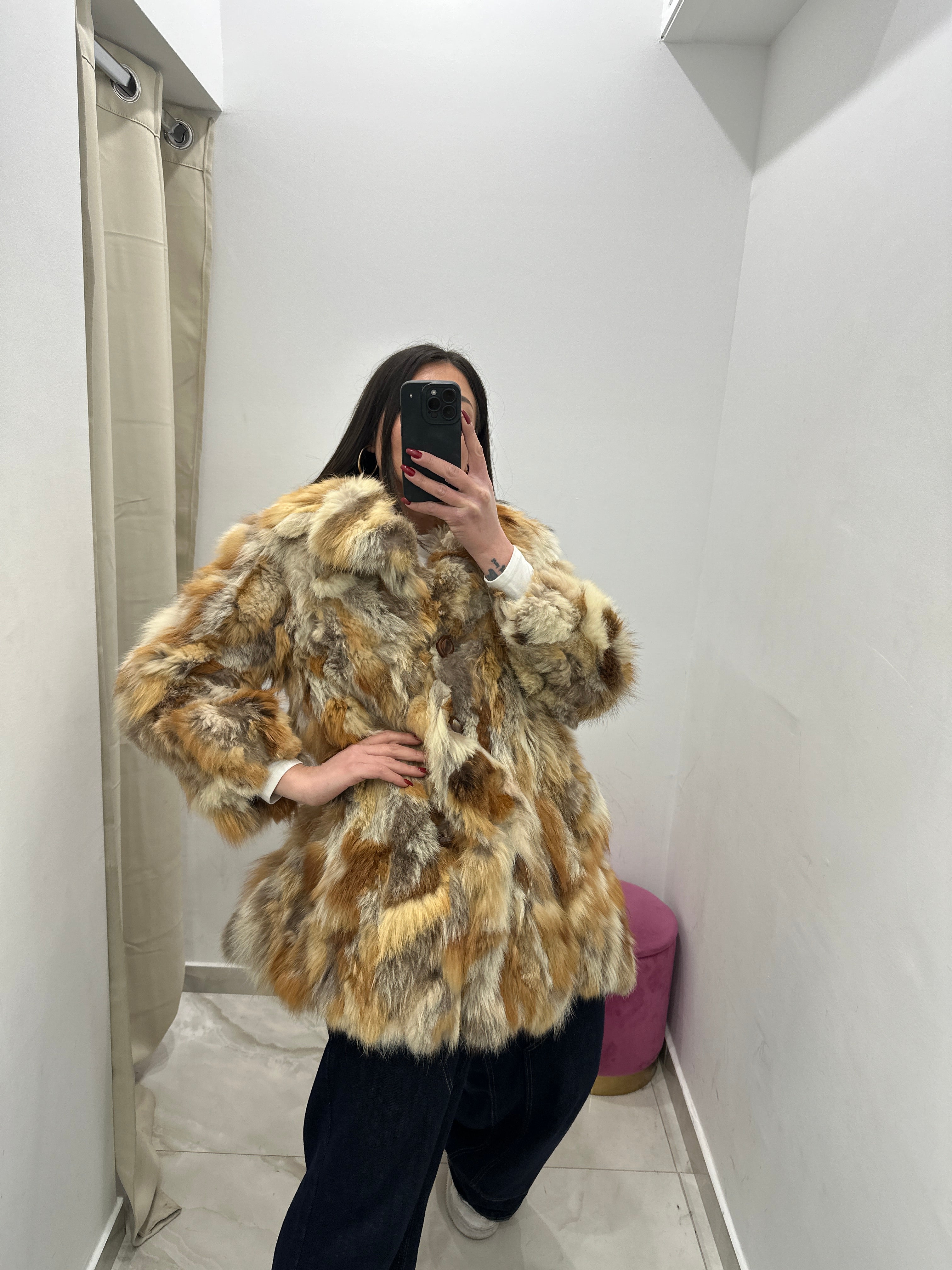 Pelliccia vera vintage volpe rossa
