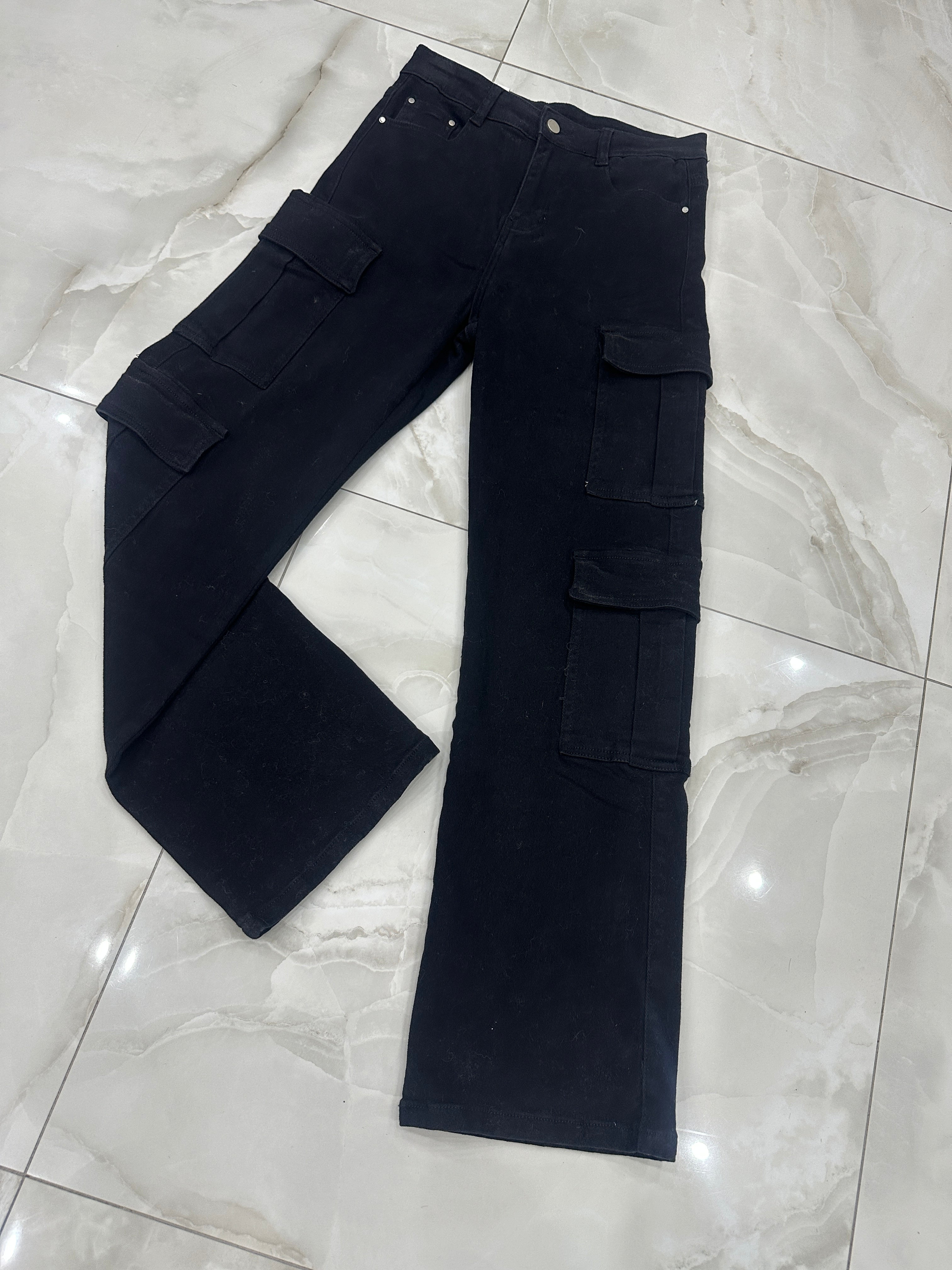 Pantalone cargo nero