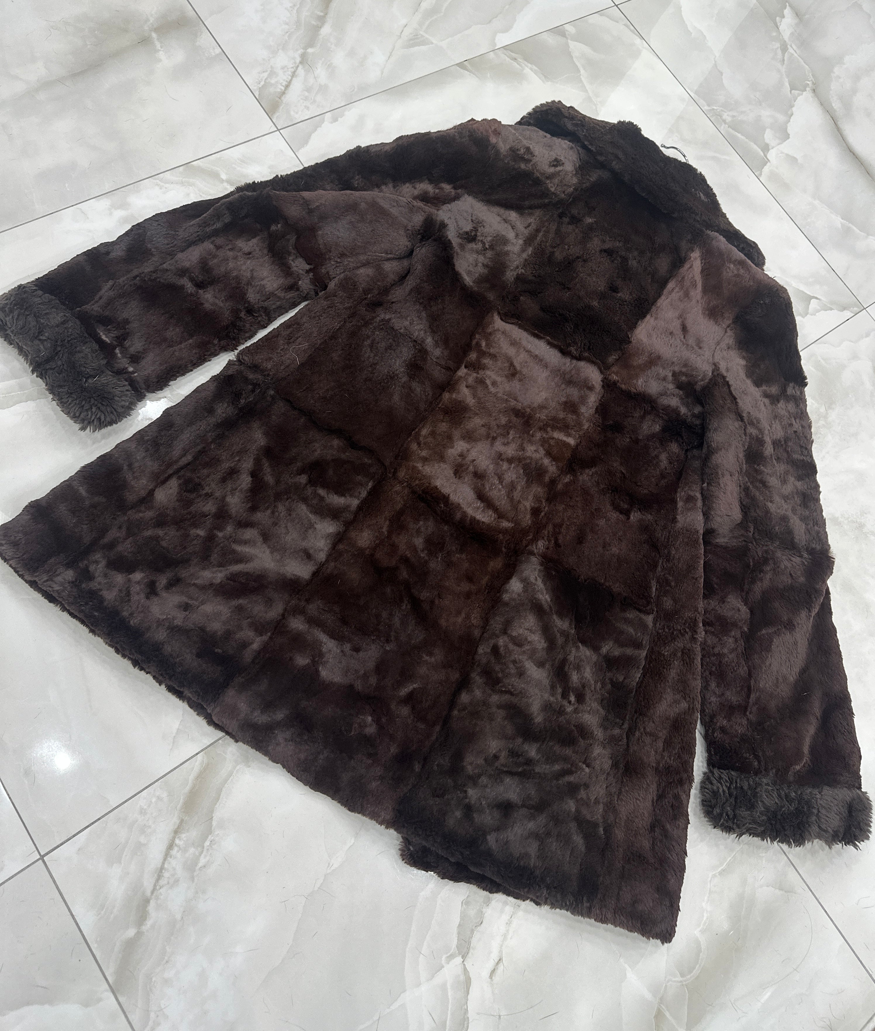 Pelliccia vera vintage marrone scuro