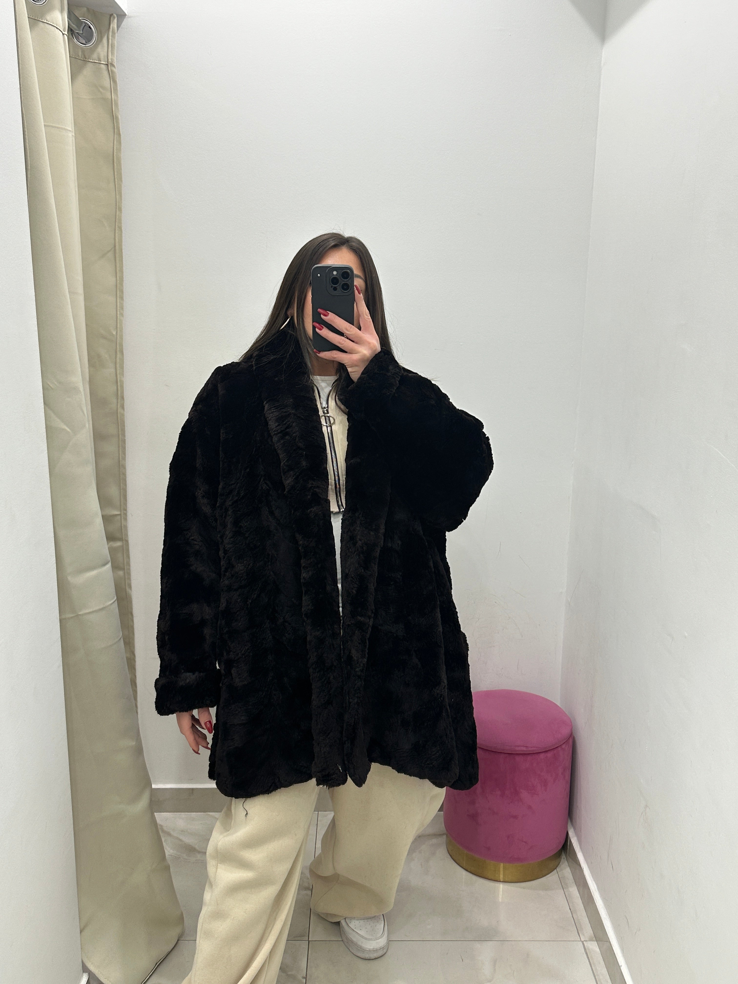 Pelliccia vera vintage marrone scuro